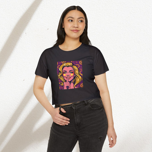 Boho Festival Crop Top, Women's Stylish Tee for Concerts & Parties, Summer Vibes, Casual Chic Top