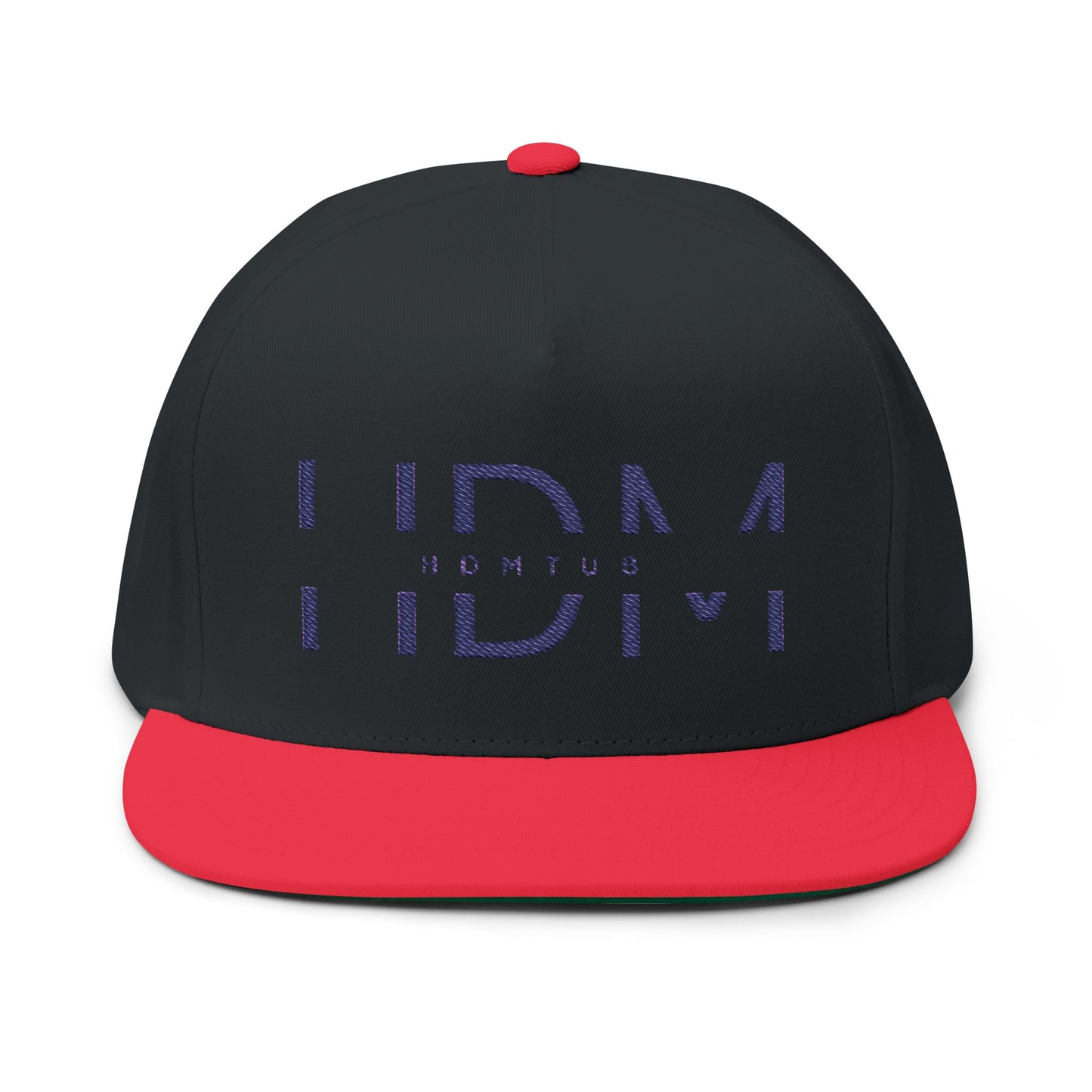 Embroidered Flat Bill Cap - HDMTub Design, Hat, Baseball Cap, Snapback, Hip Hop Cap, Accessories, Streetwear
