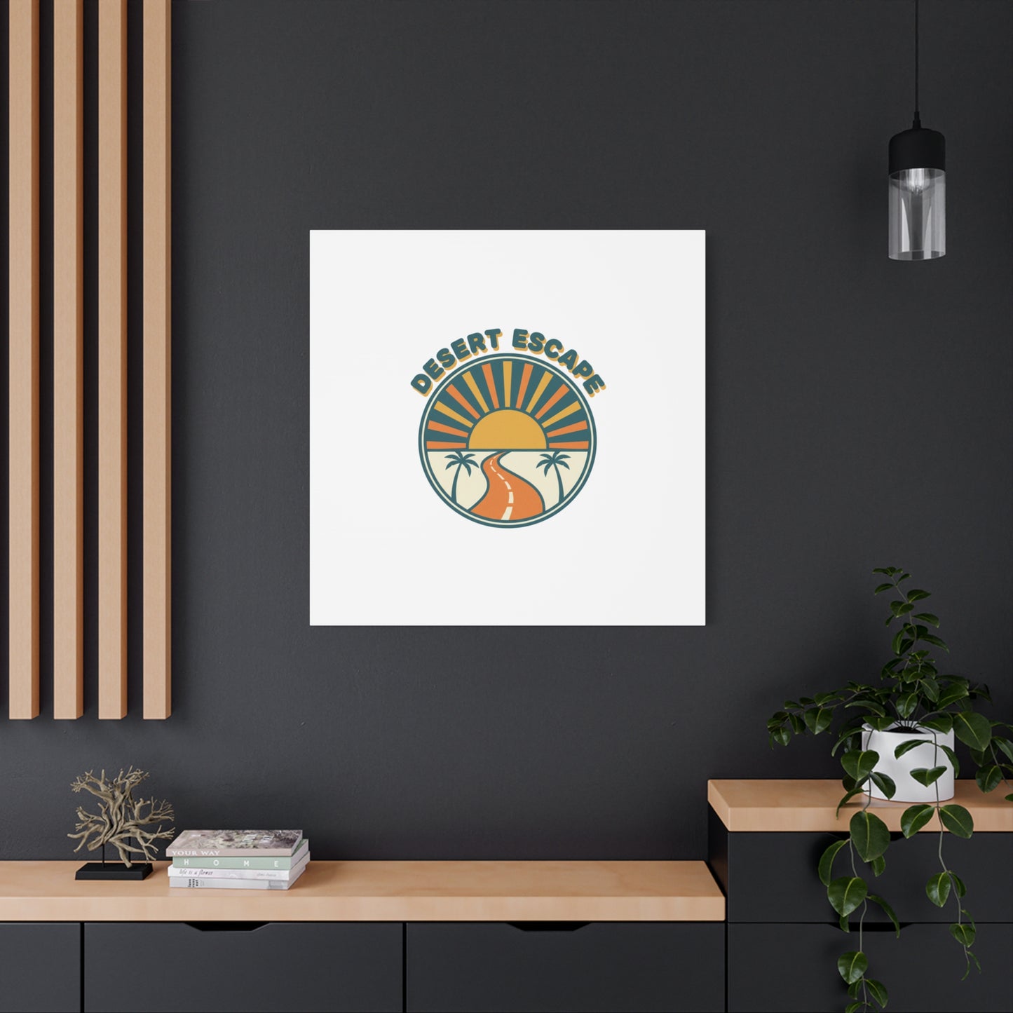 Desert Escape Sunset Canvas | 70s Sunset Retro Palm Poster