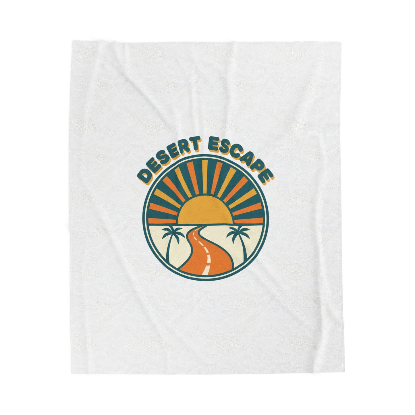 Desert Escape Sunset Blanket | 70s Retro Palm, Golden Hour Vintage