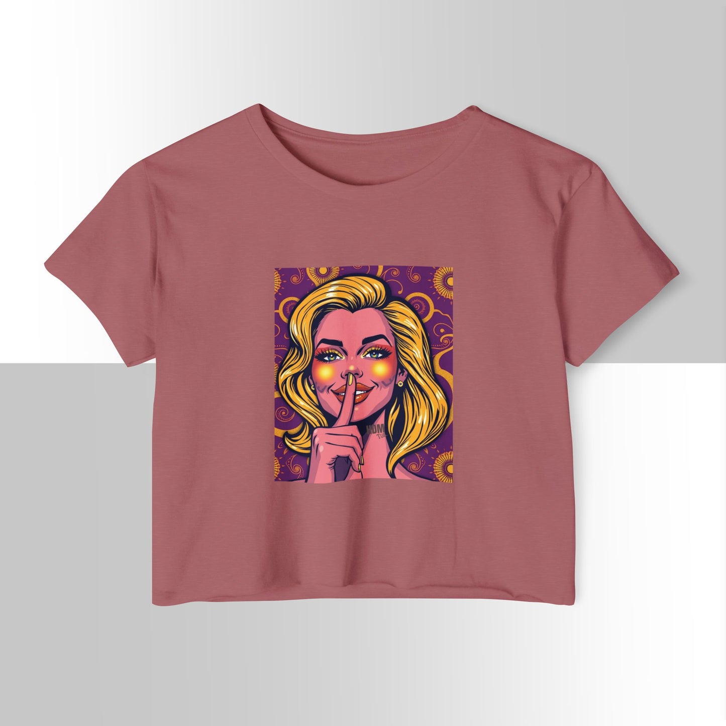 Boho Festival Crop Top, Women's Stylish Tee for Concerts & Parties, Summer Vibes, Casual Chic Top