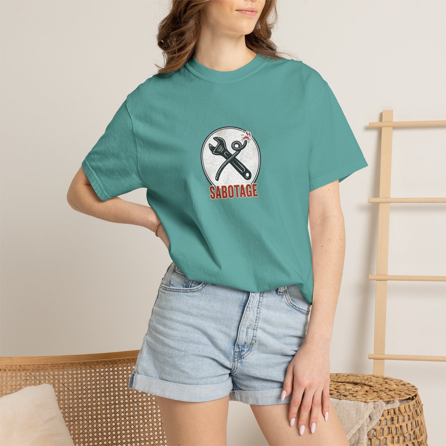 Sabotage Wrench Logo T-Shirt — Mechanic Tools Graphic Tee