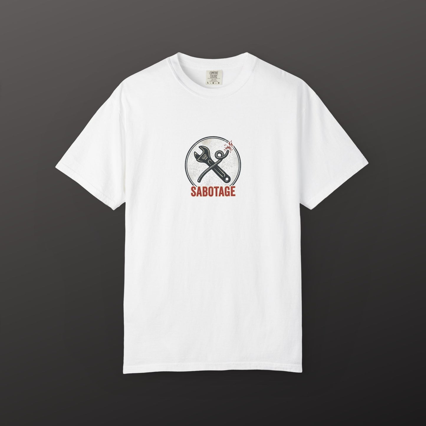 Sabotage Wrench Logo T-Shirt — Mechanic Tools Graphic Tee
