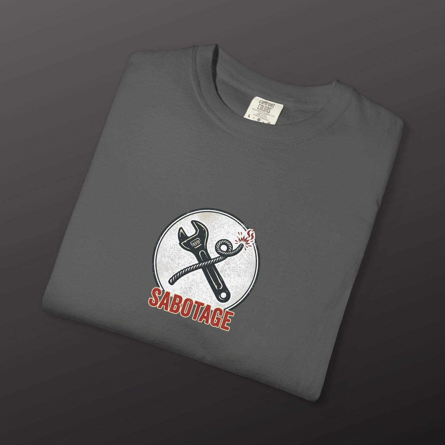 Sabotage Wrench Logo T-Shirt — Mechanic Tools Graphic Tee