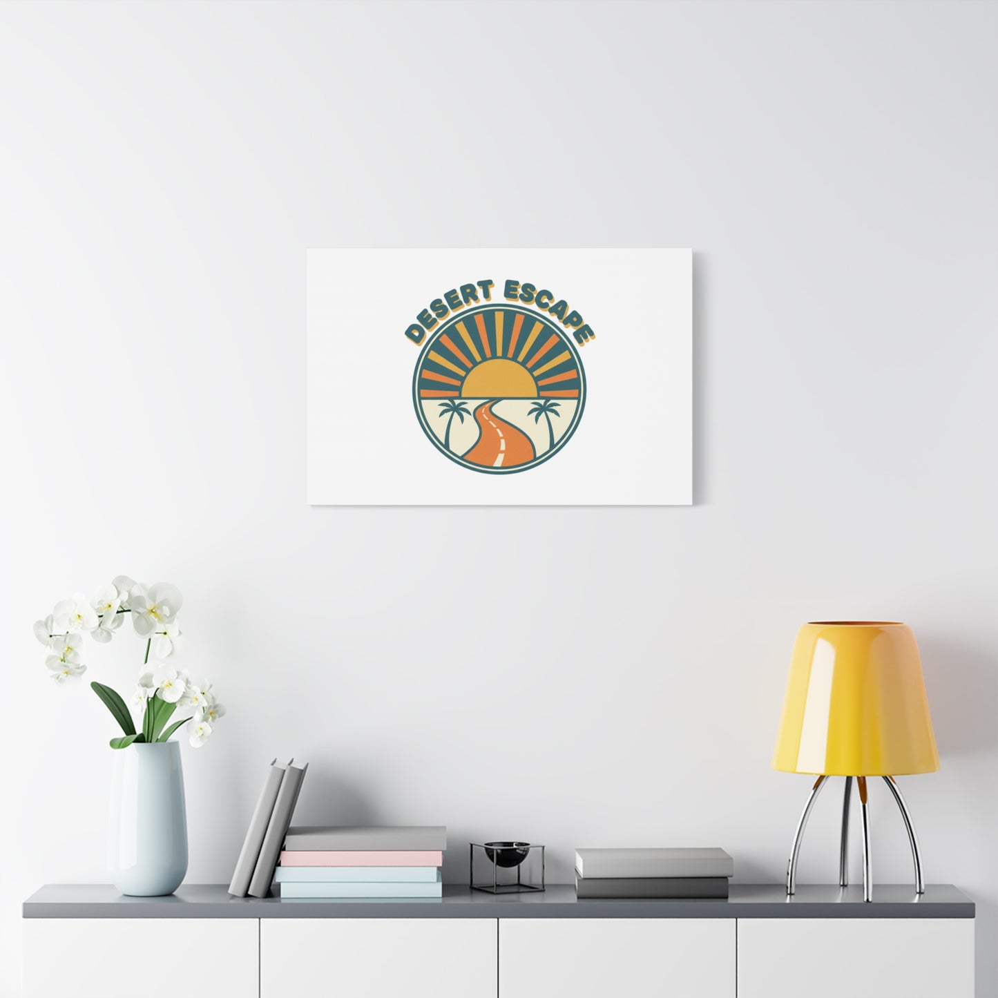Desert Escape Sunset Canvas | 70s Sunset Retro Palm Poster