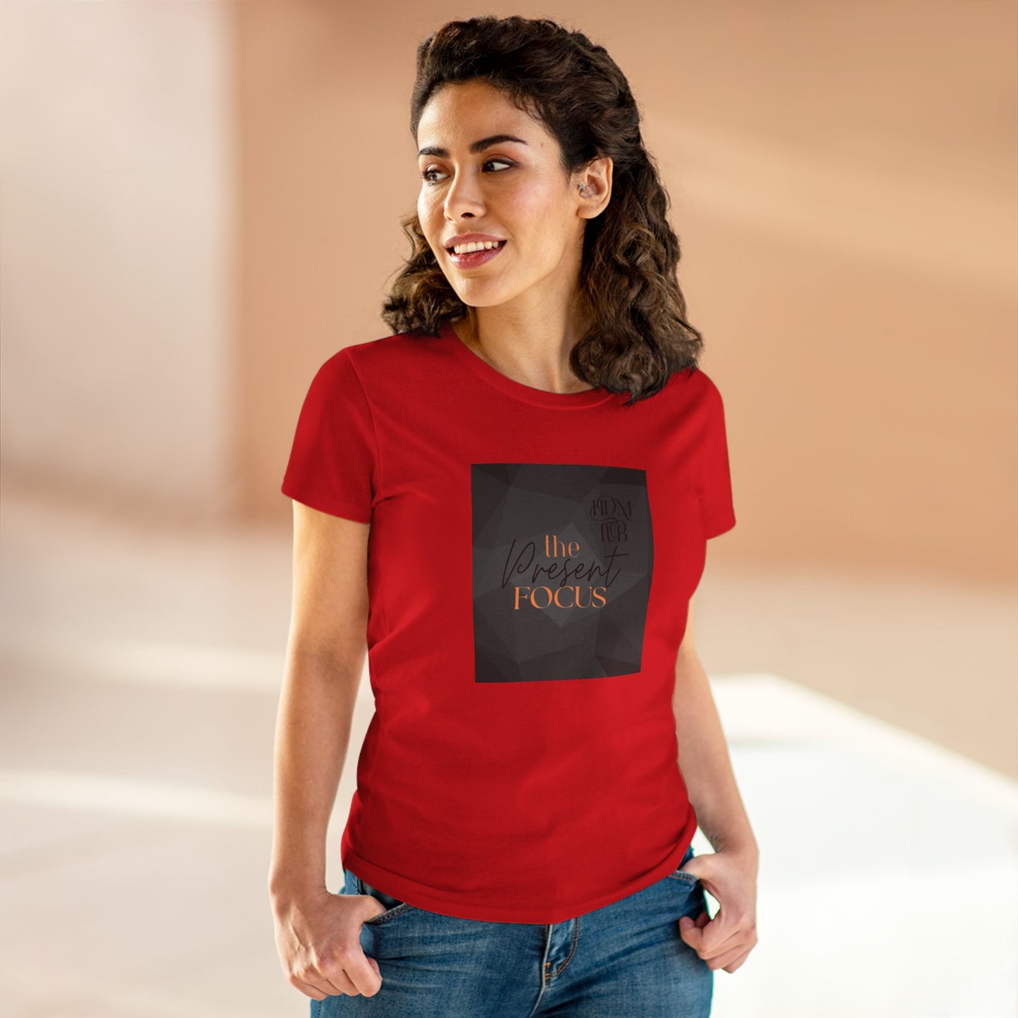 T-Shirt, The Present Focus, Women's Tee, Cotton Tee, Graphic Tee, Meditation Shirt