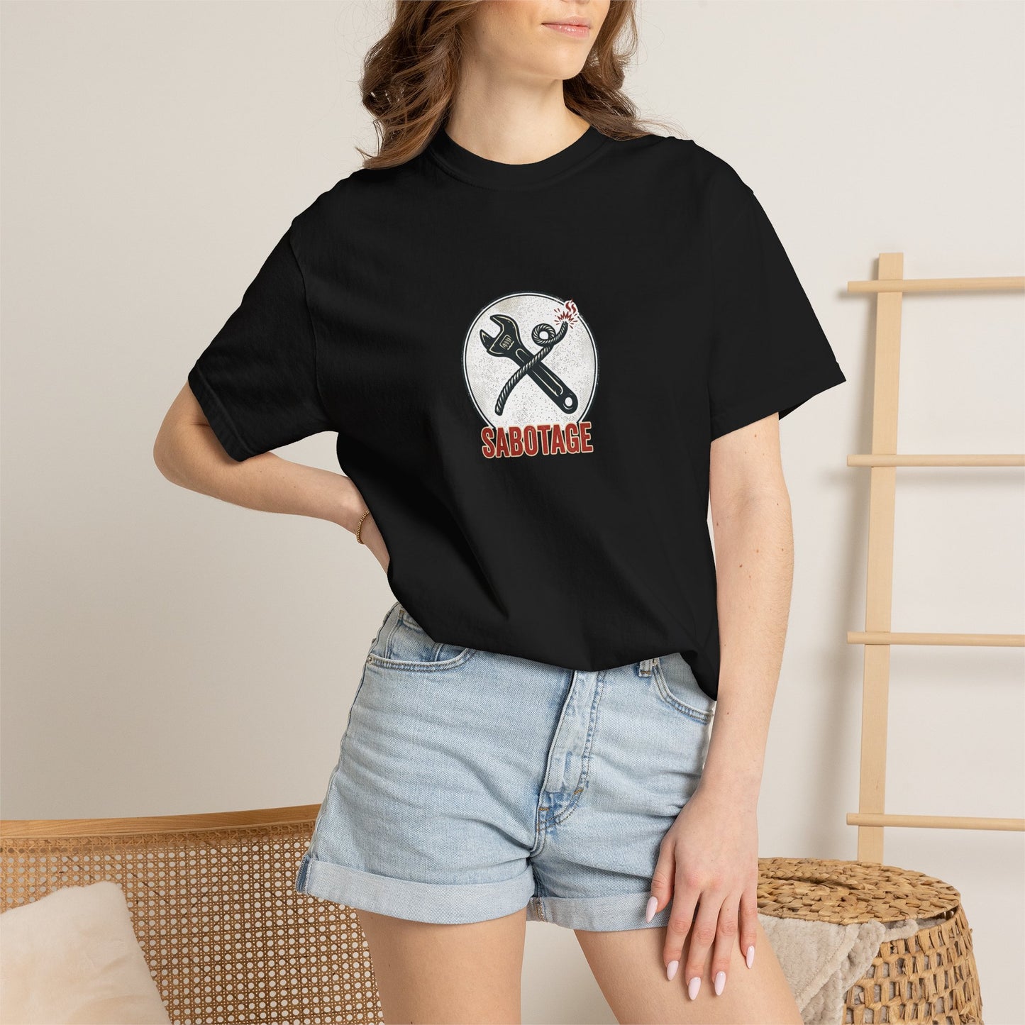 Sabotage Wrench Logo T-Shirt — Mechanic Tools Graphic Tee