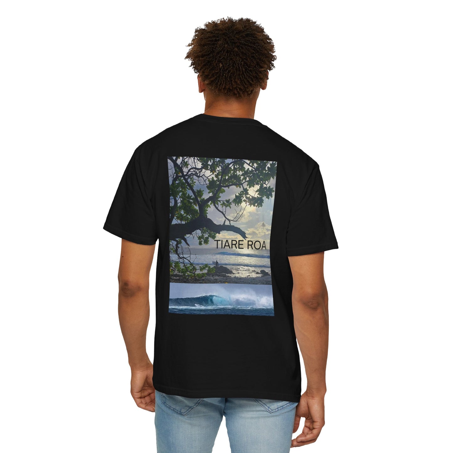 Tiare Roa Surf Spot T-shirt, Ocean Lover Beach Tee, Coastal Wave Graphic Shirt, Unisex Garment-Dyed Top, Vacation Souvenir Apparel