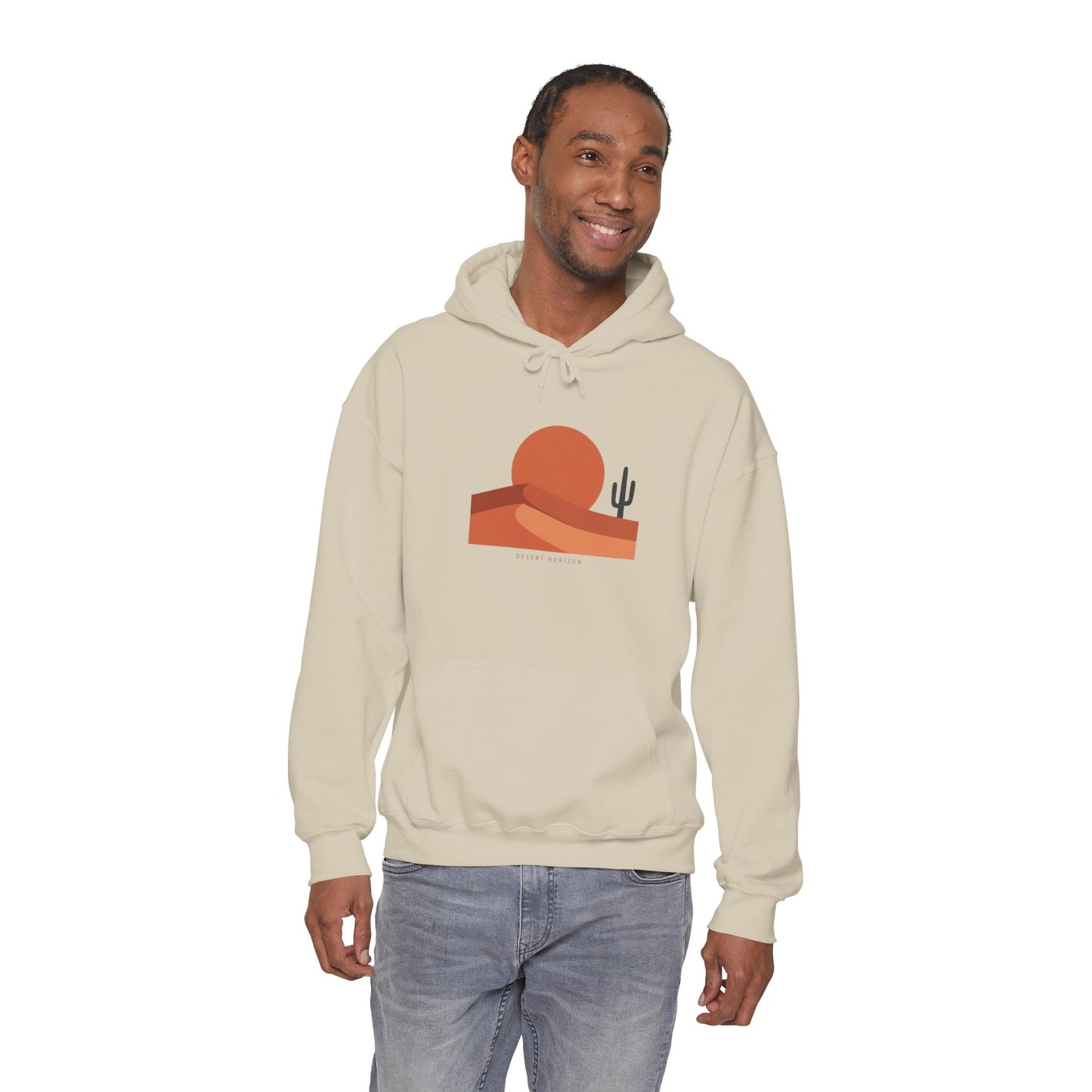 Desert Sunset Minimalist Mesa Hoodie | Southwestern adobe-inspired art