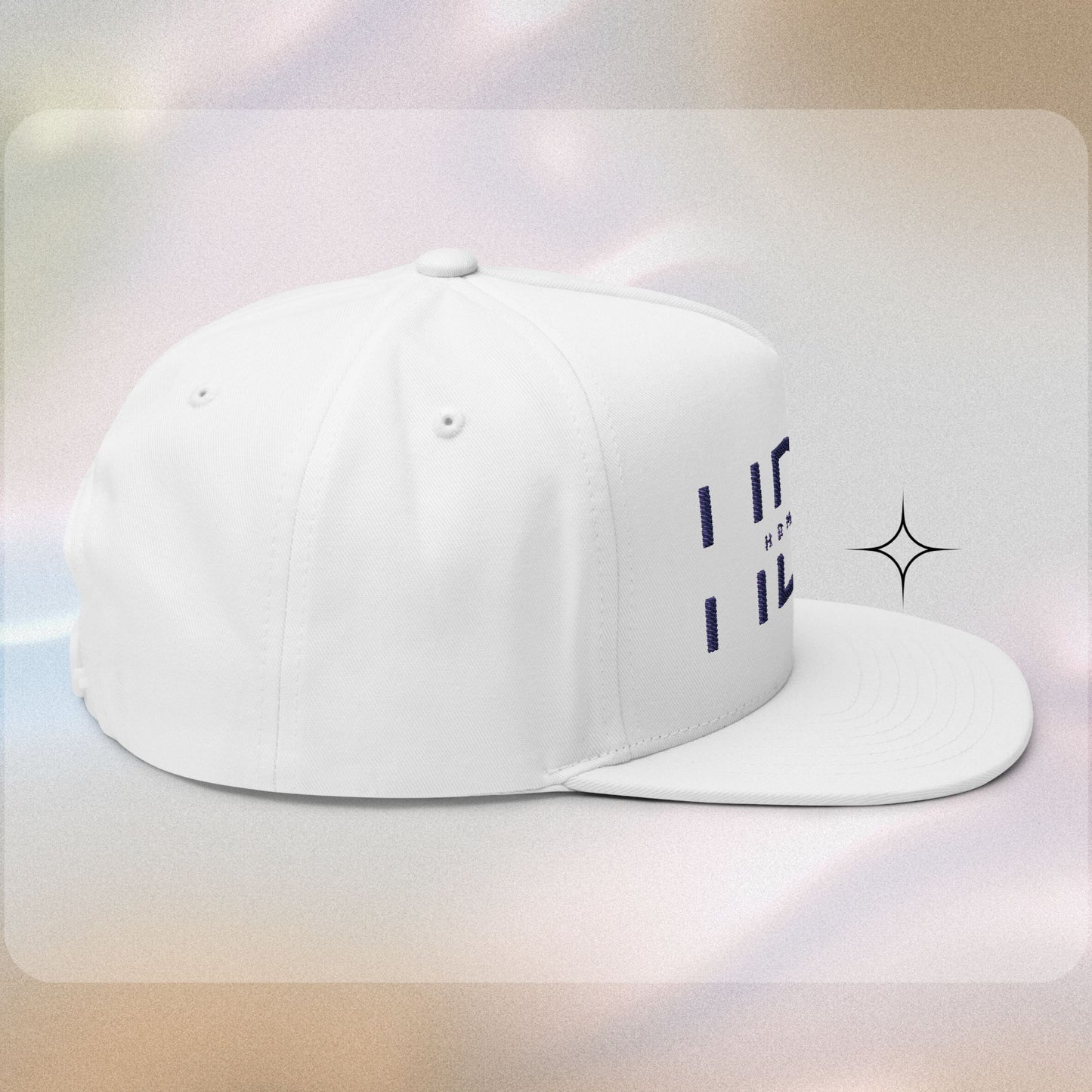 Embroidered Flat Bill Cap - HDMTub Design, Hat, Baseball Cap, Snapback, Hip Hop Cap, Accessories, Streetwear