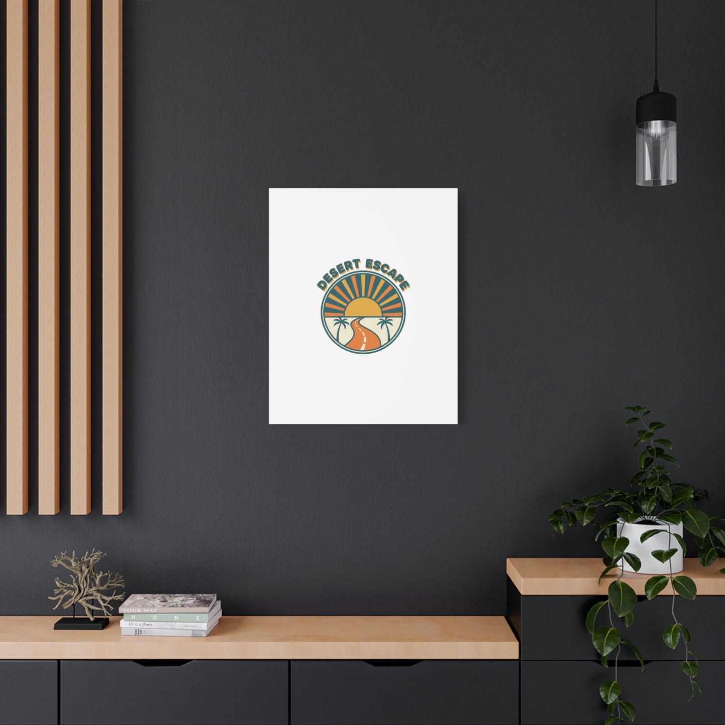 Desert Escape Sunset Canvas | 70s Sunset Retro Palm Poster