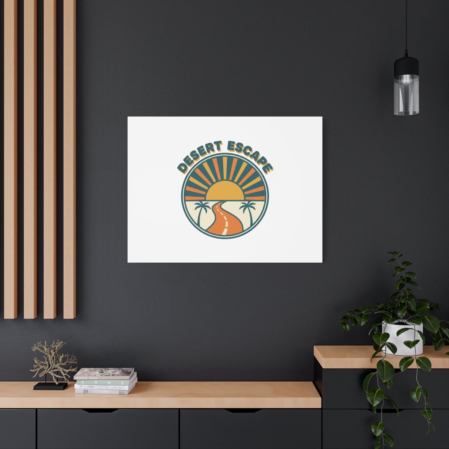 Desert Escape Sunset Canvas | 70s Sunset Retro Palm Poster