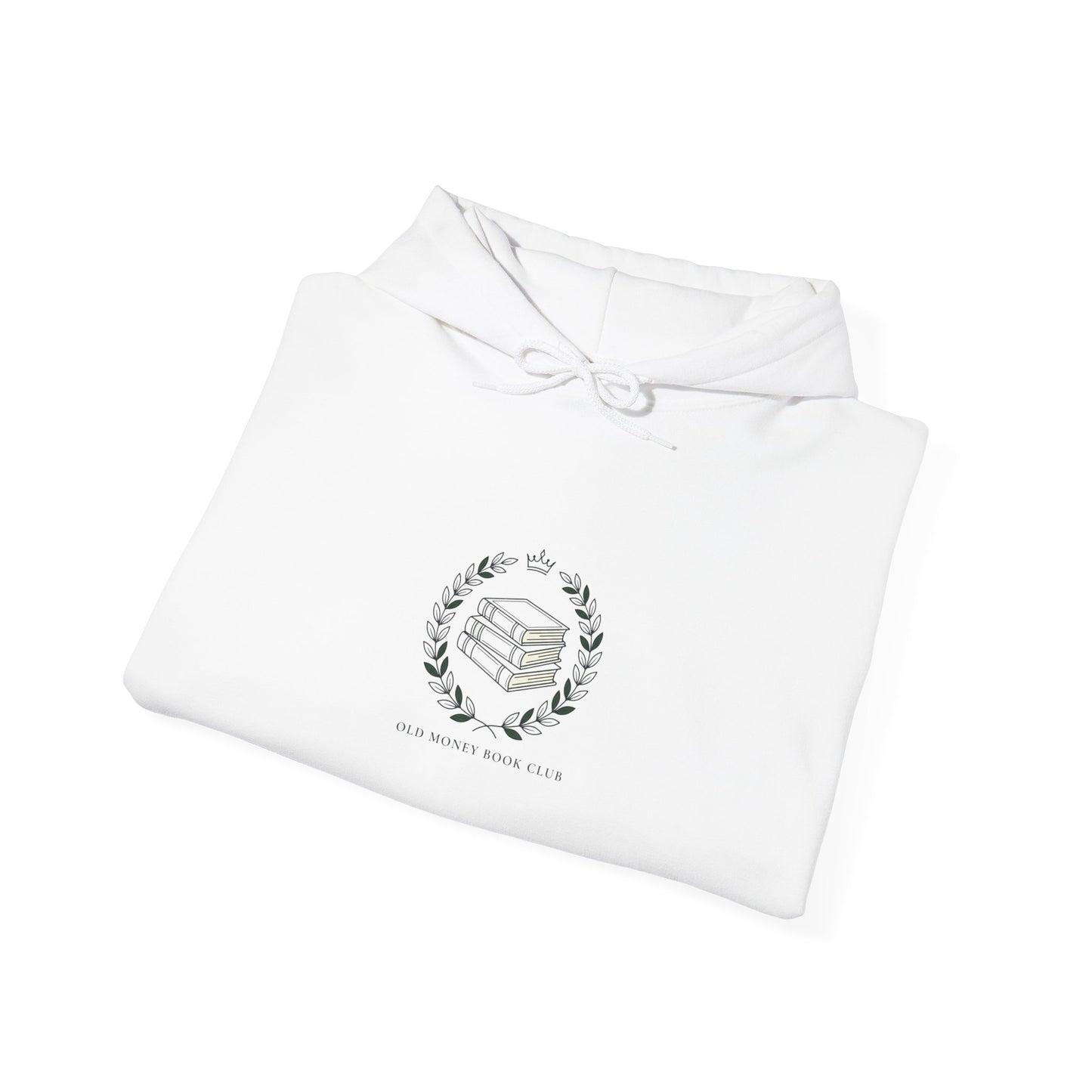 Laurel Crest Serif Hoodie | Old Money Minimalist, Monochrome Quiet Luxury