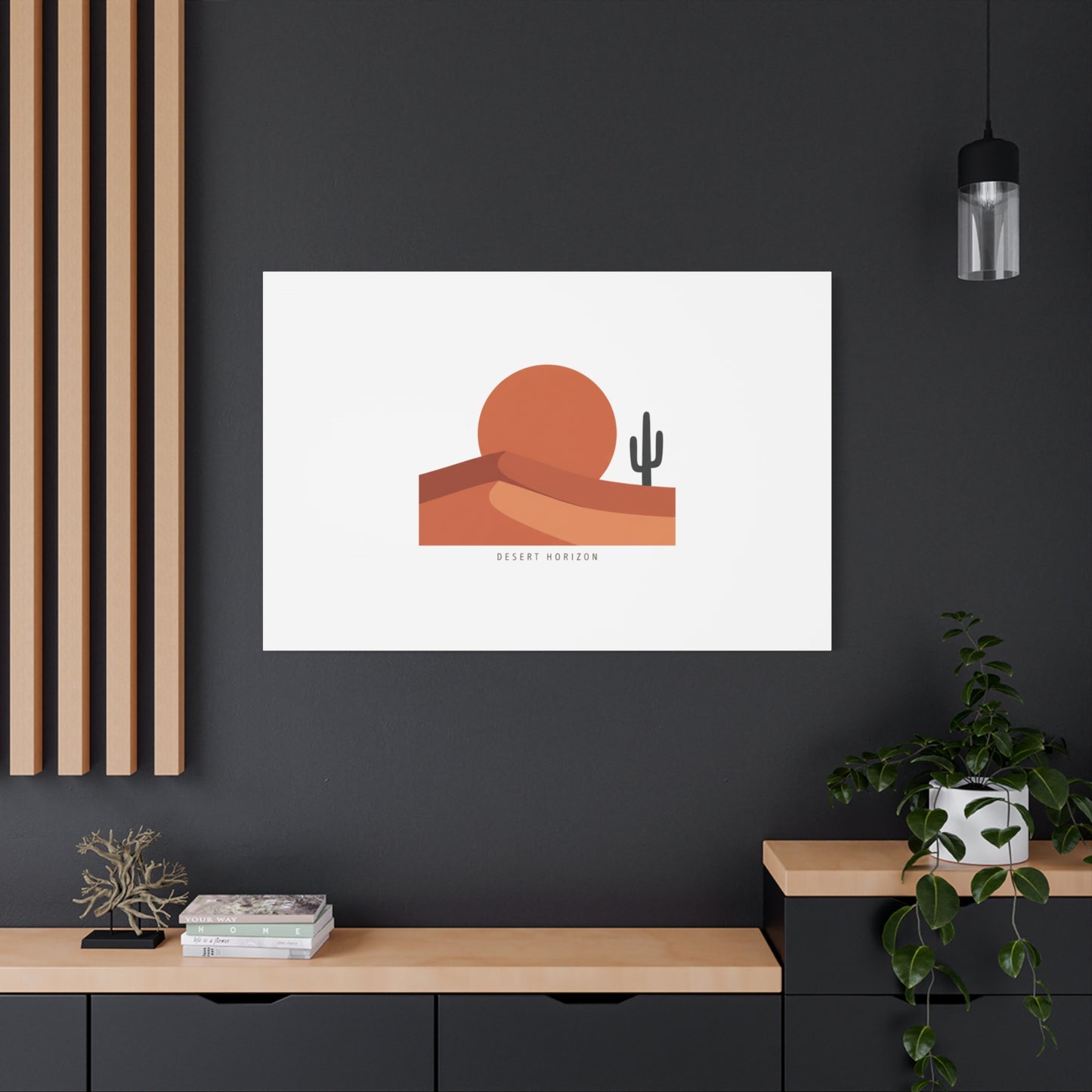 Desert Horizon Minimal Mesa Canvas | desert sunset, southwestern art print