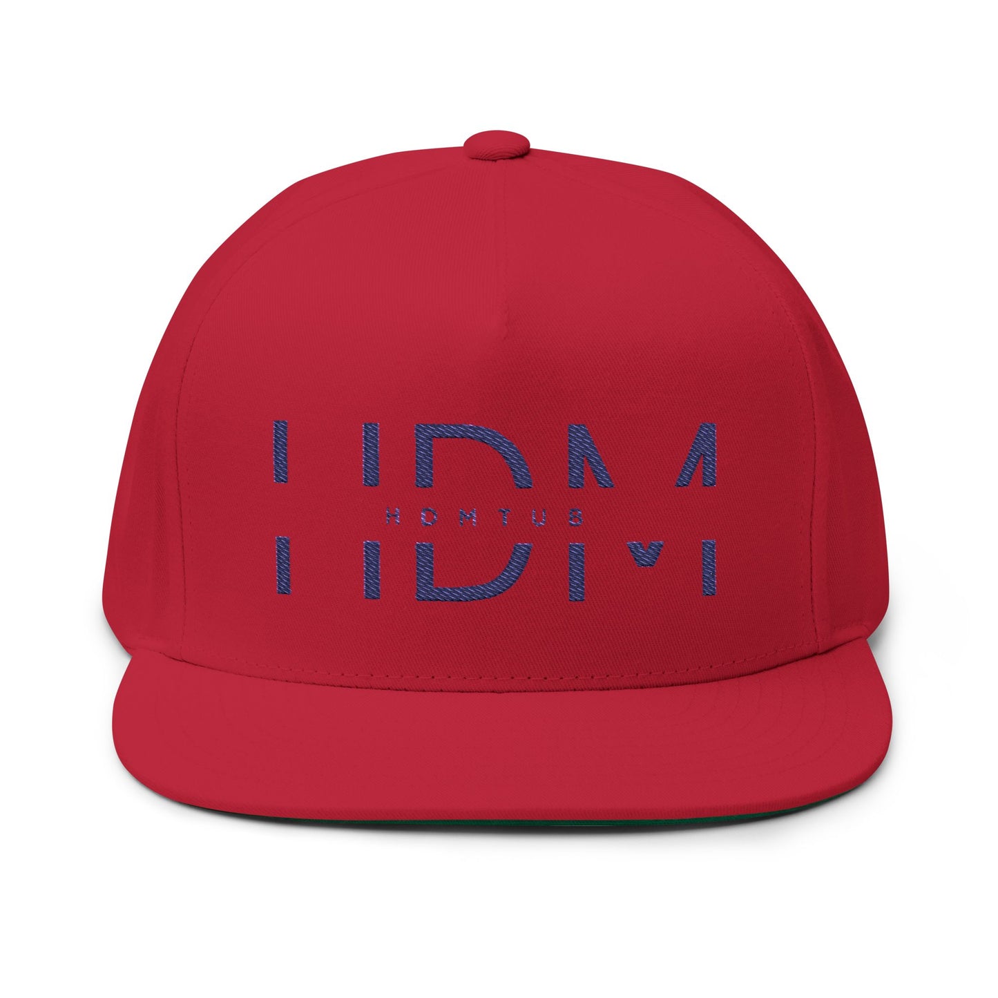 Embroidered Flat Bill Cap - HDMTub Design, Hat, Baseball Cap, Snapback, Hip Hop Cap, Accessories, Streetwear