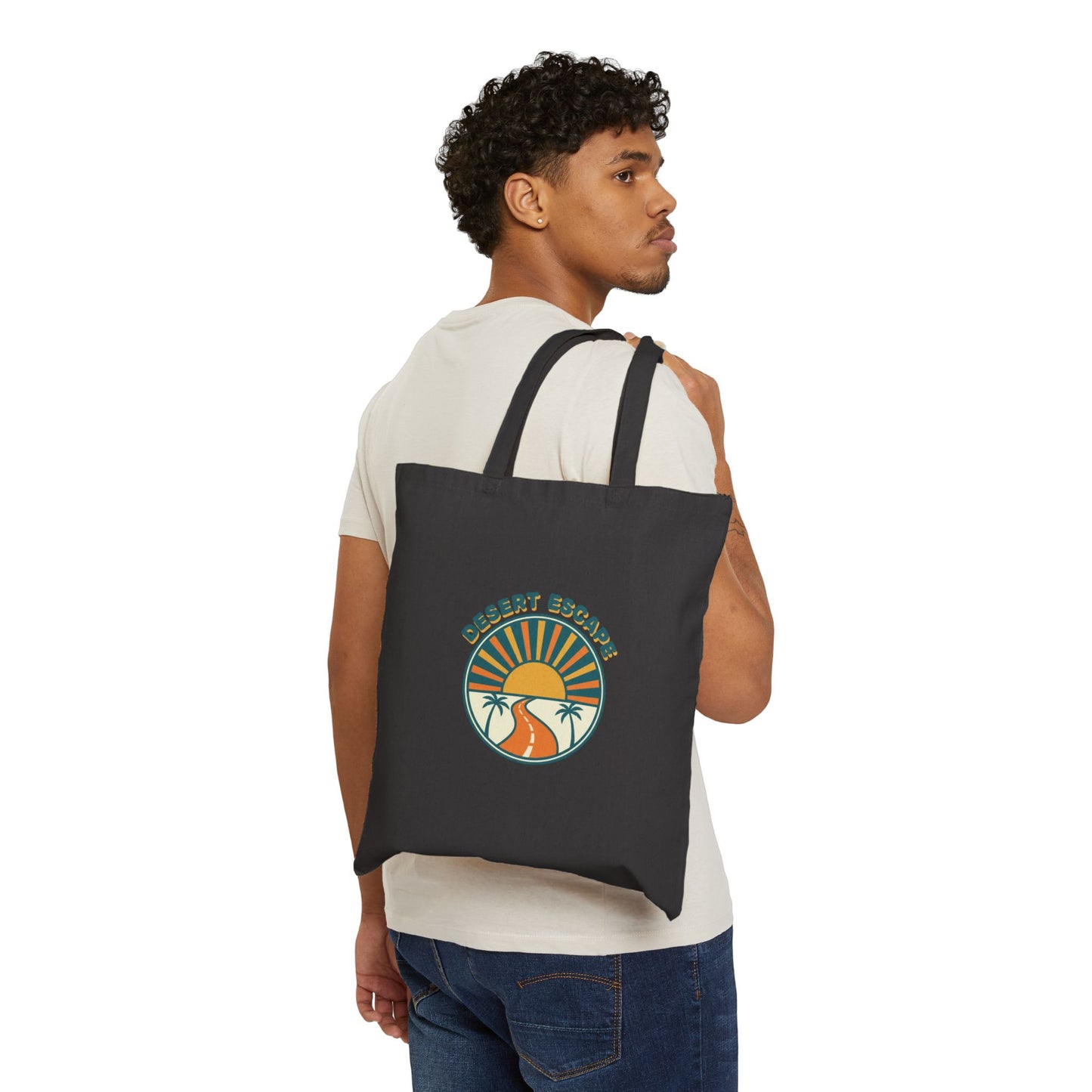 Desert Escape Tote | 70s Sunset Retro Palm Canvas Tote