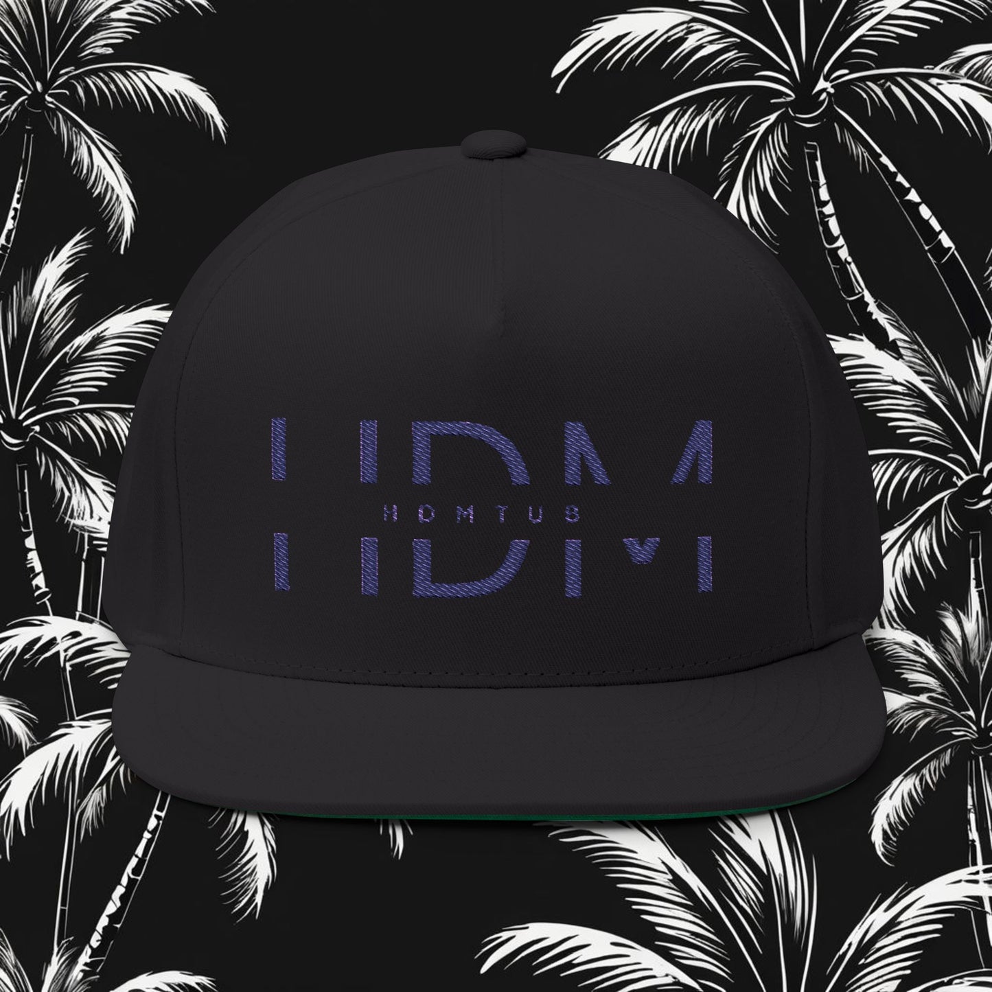 Embroidered Flat Bill Cap - HDMTub Design, Hat, Baseball Cap, Snapback, Hip Hop Cap, Accessories, Streetwear