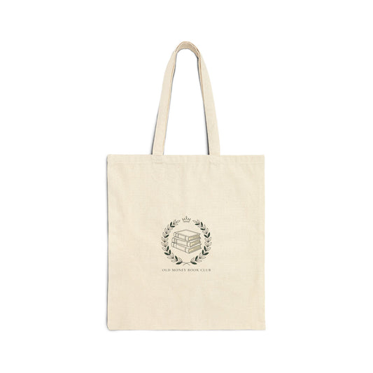 Understated Crest Tote, Cotton Canvas Tote | Old Money Minimalist, Monochrome