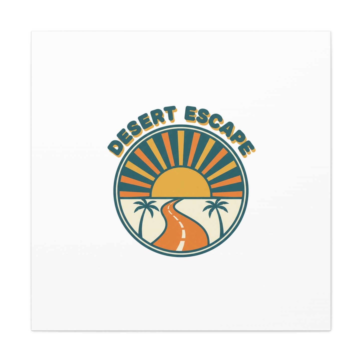 Desert Escape Sunset Canvas | 70s Sunset Retro Palm Poster