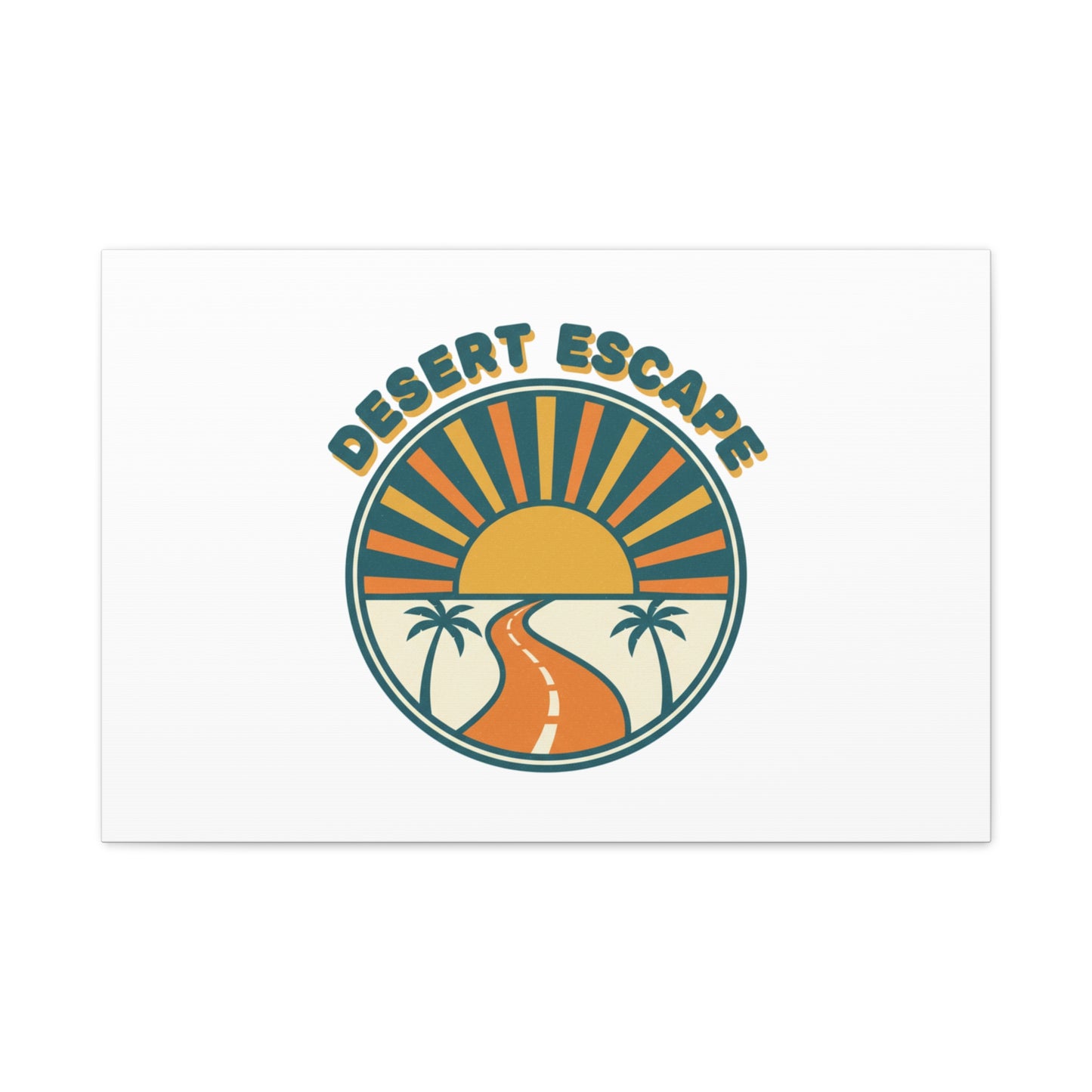 Desert Escape Sunset Canvas | 70s Sunset Retro Palm Poster
