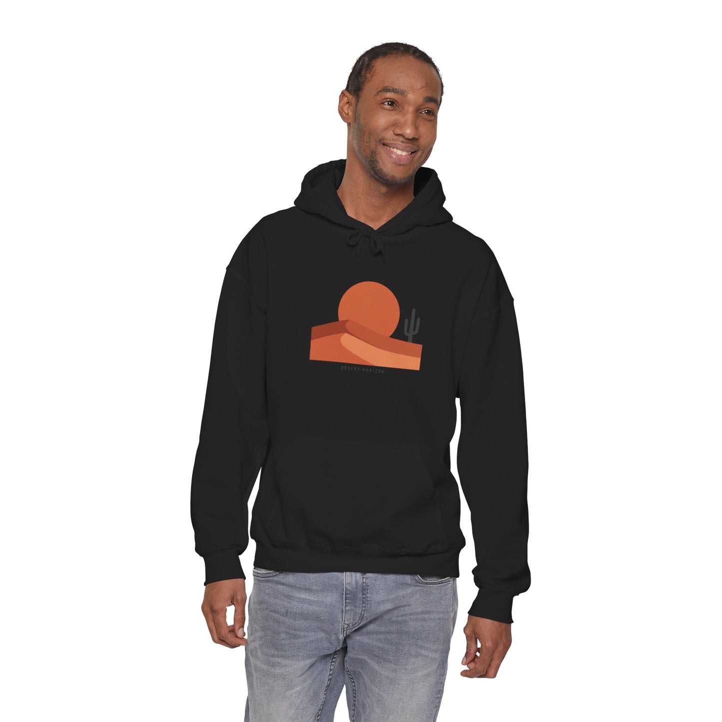 Desert Sunset Minimalist Mesa Hoodie | Southwestern adobe-inspired art