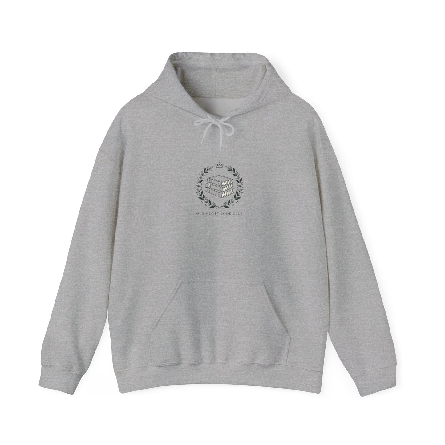 Laurel Crest Serif Hoodie | Old Money Minimalist, Monochrome Quiet Luxury