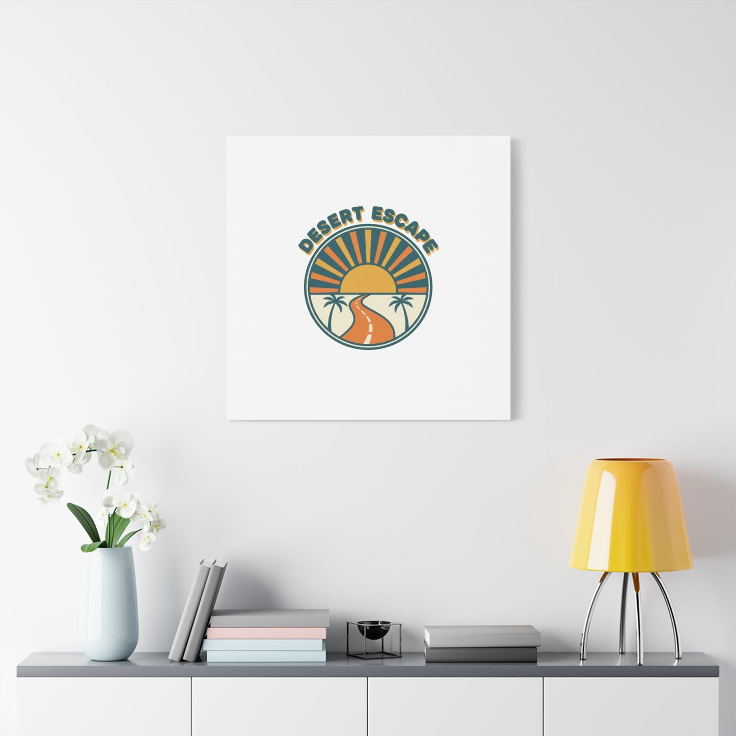 Desert Escape Sunset Canvas | 70s Sunset Retro Palm Poster