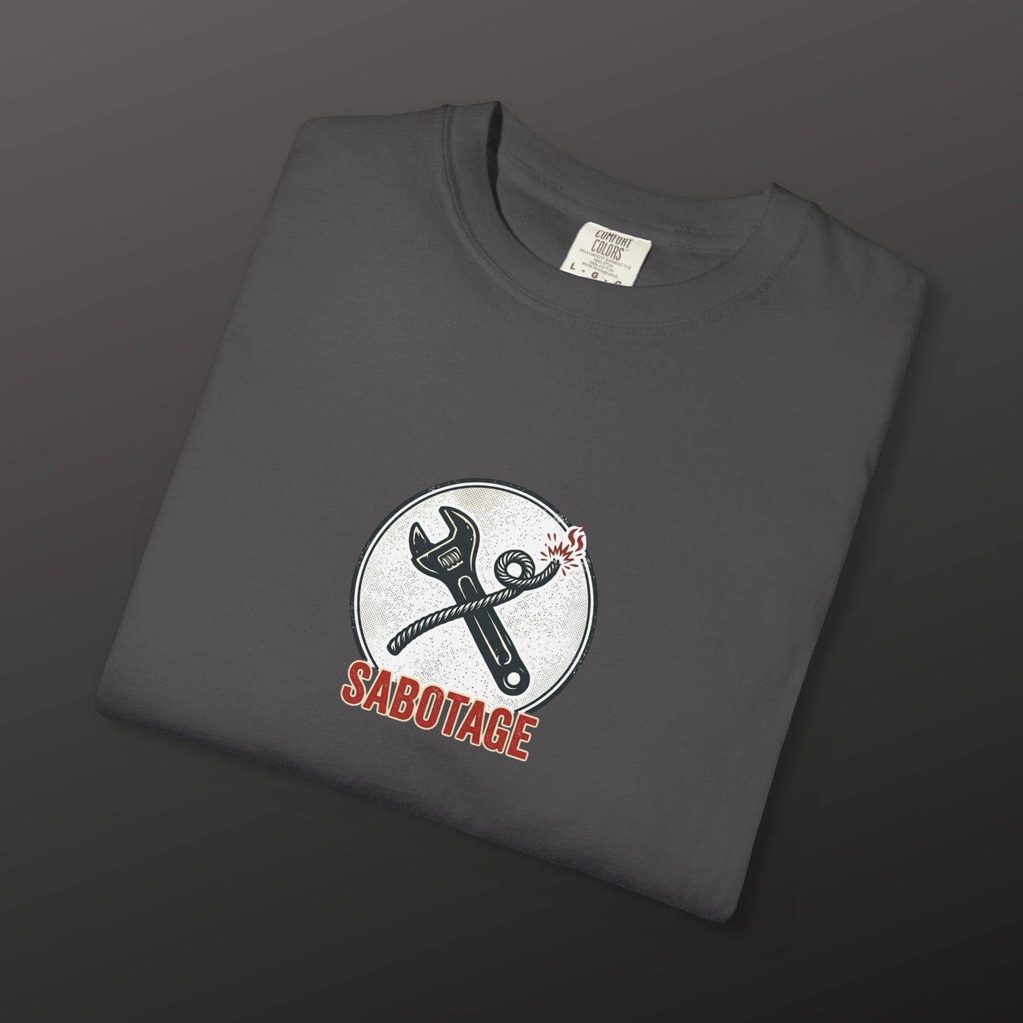 Sabotage Wrench Logo T-Shirt — Mechanic Tools Graphic Tee