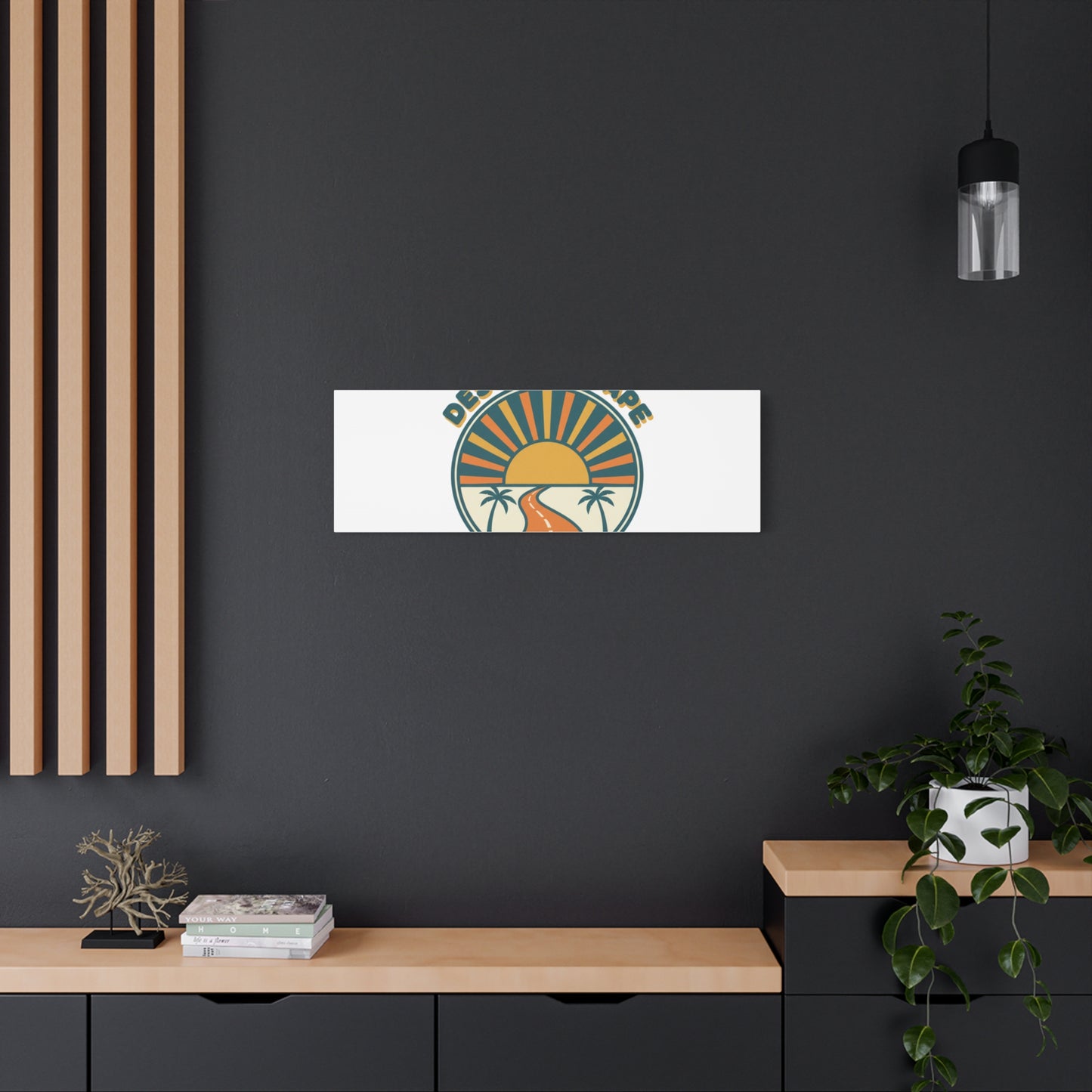 Desert Escape Sunset Canvas | 70s Sunset Retro Palm Poster