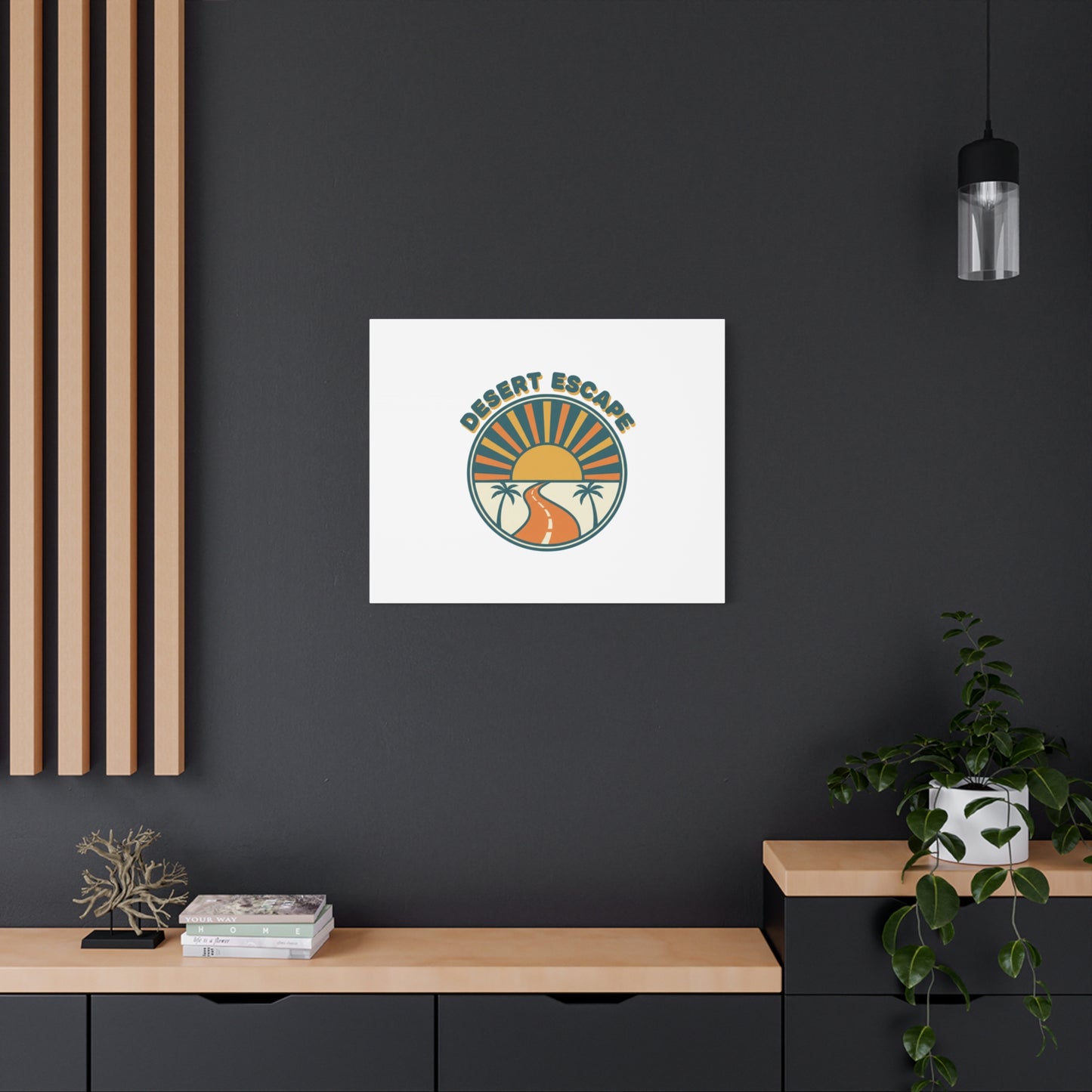 Desert Escape Sunset Canvas | 70s Sunset Retro Palm Poster