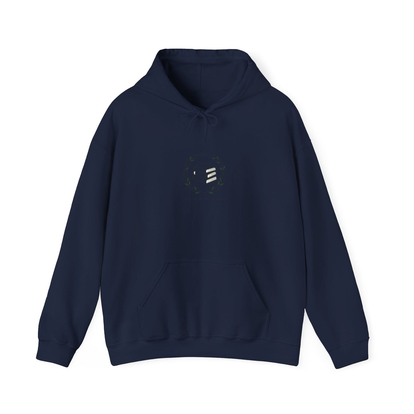 Laurel Crest Serif Hoodie | Old Money Minimalist, Monochrome Quiet Luxury