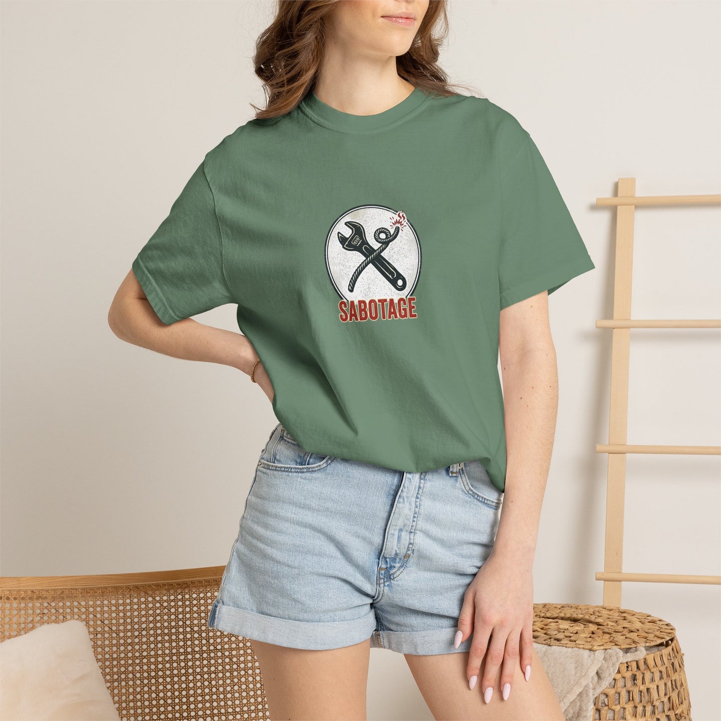 Sabotage Wrench Logo T-Shirt — Mechanic Tools Graphic Tee