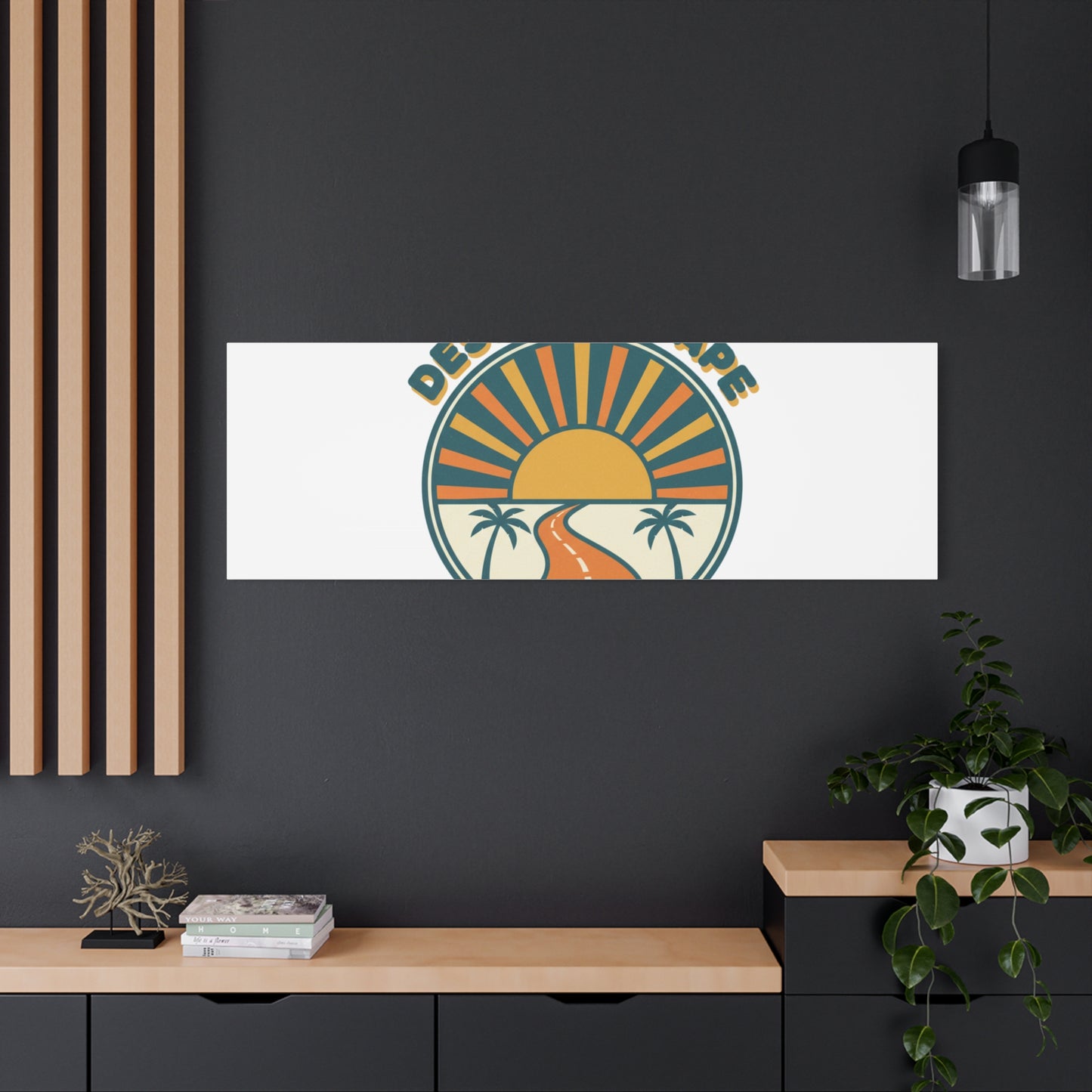 Desert Escape Sunset Canvas | 70s Sunset Retro Palm Poster
