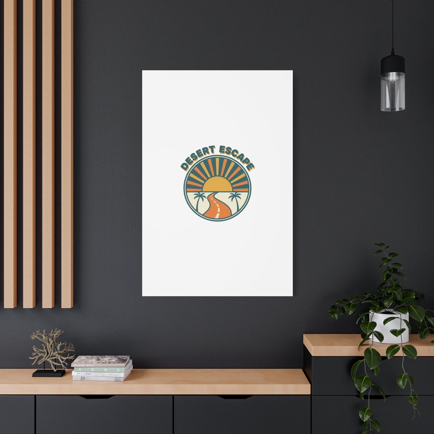 Desert Escape Sunset Canvas | 70s Sunset Retro Palm Poster