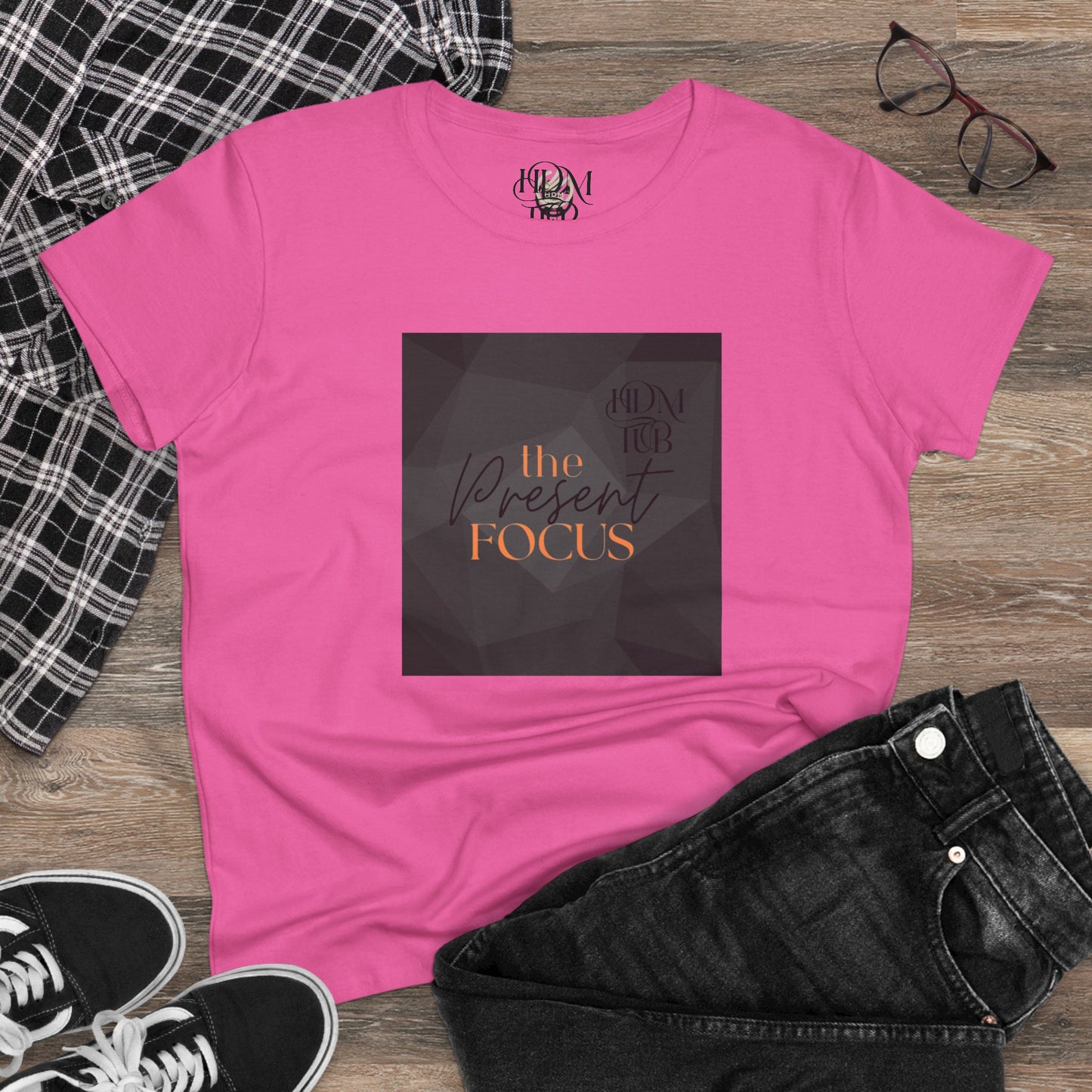 T-Shirt, The Present Focus, Women's Tee, Cotton Tee, Graphic Tee, Meditation Shirt
