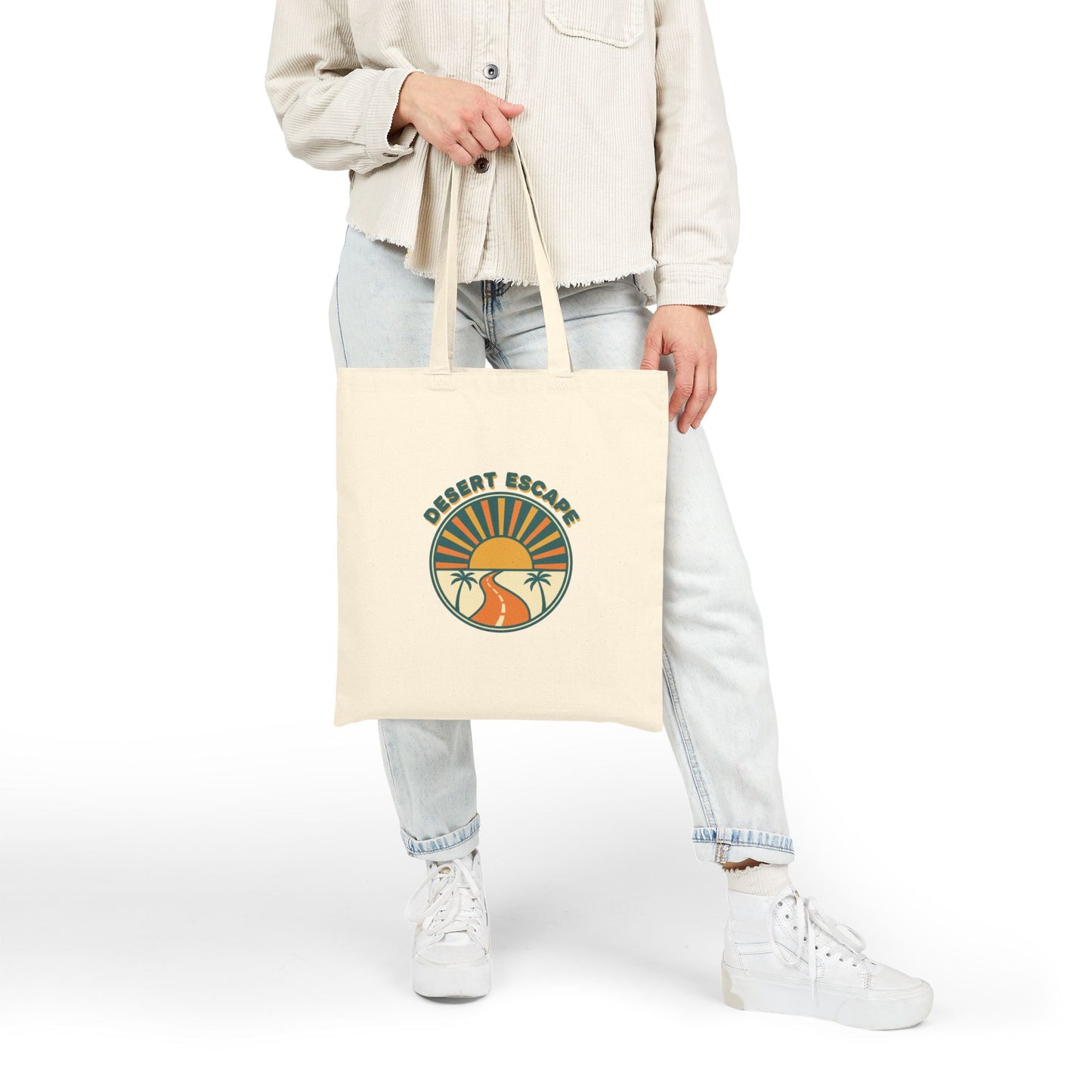 Desert Escape Tote | 70s Sunset Retro Palm Canvas Tote