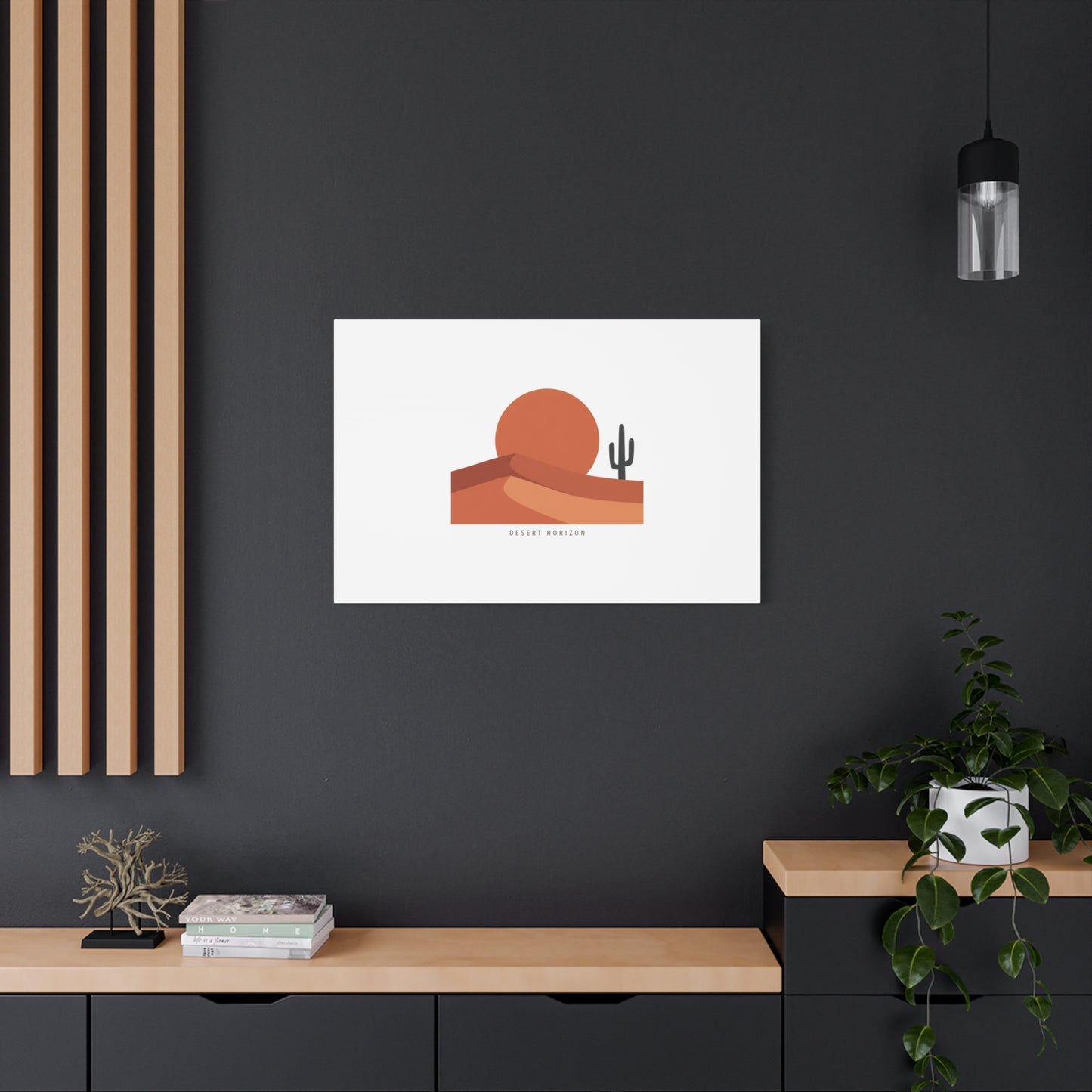 Desert Horizon Minimal Mesa Canvas | desert sunset, southwestern art print
