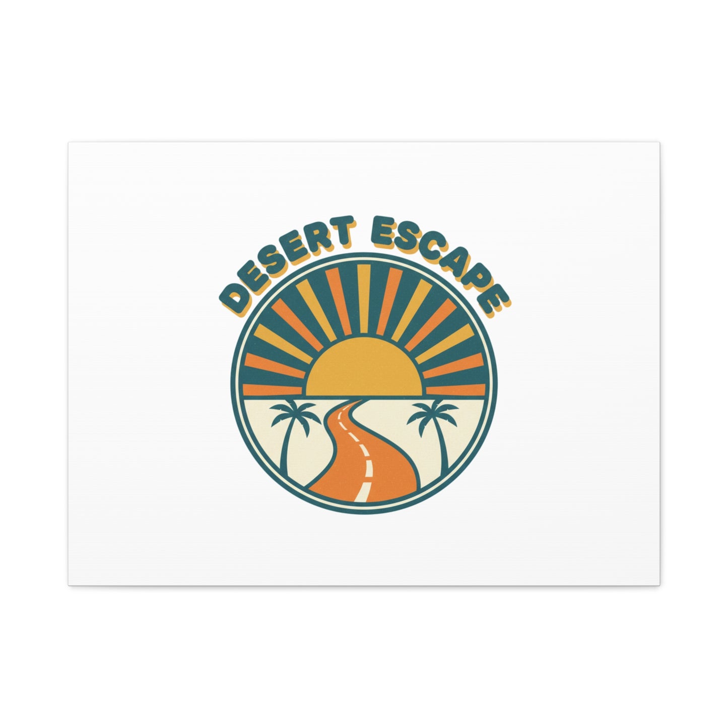 Desert Escape Sunset Canvas | 70s Sunset Retro Palm Poster