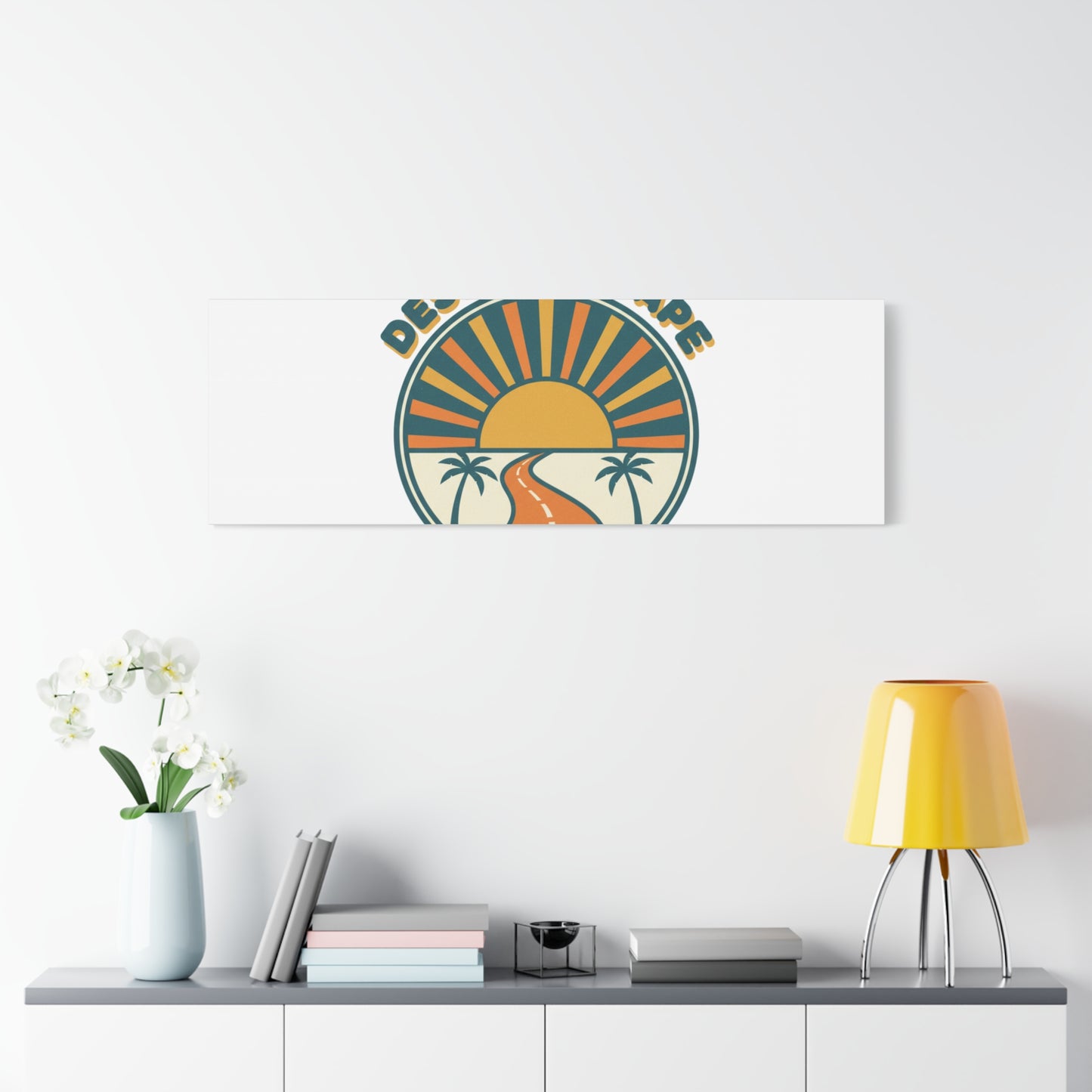 Desert Escape Sunset Canvas | 70s Sunset Retro Palm Poster