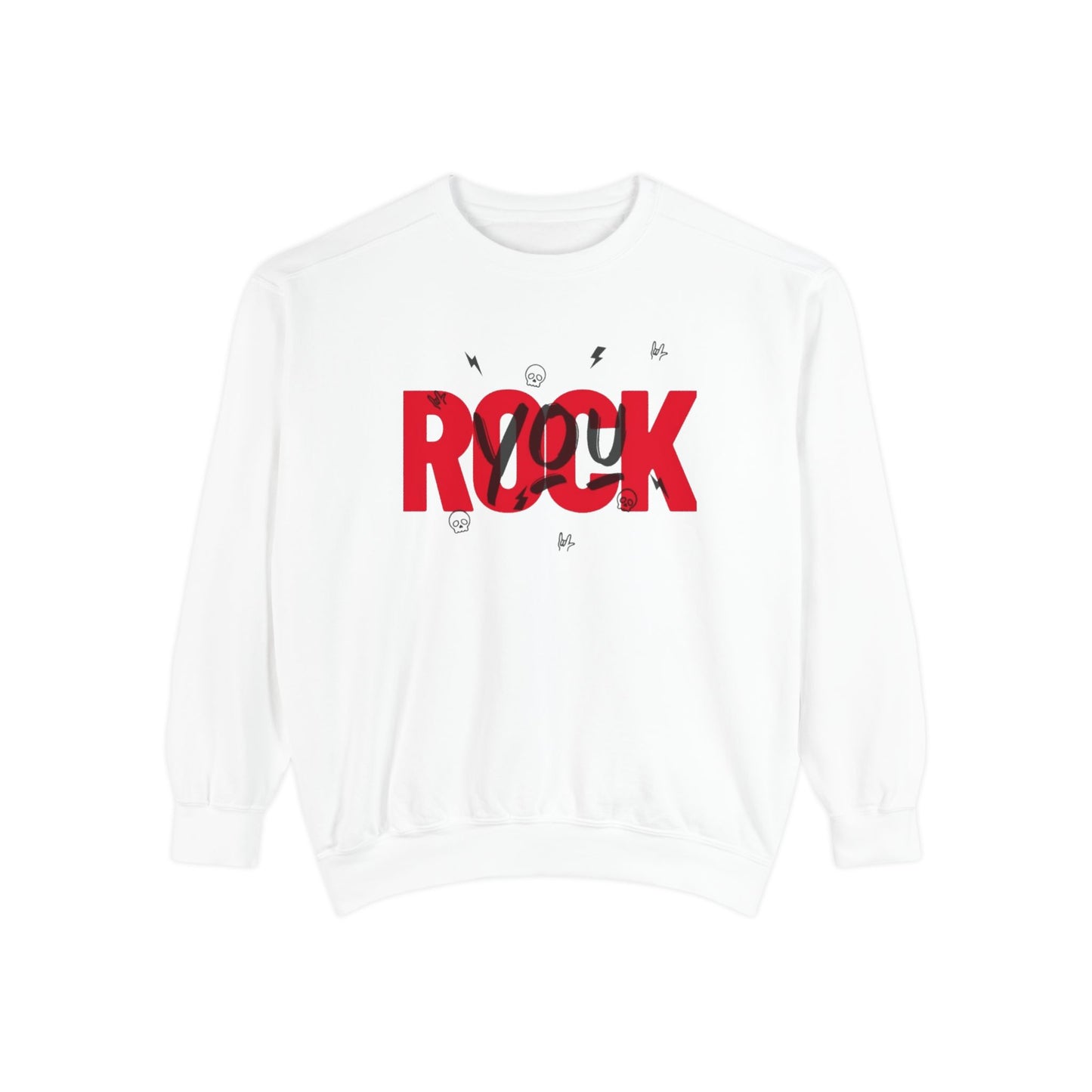 Rock 'n' Roll Revival, Retro Rocker, Classic Rock, Edgy Elegance, Rock Star Chic, Urban Rocker, Rebellious Comfort, Garment-Dyed Sweatshirt