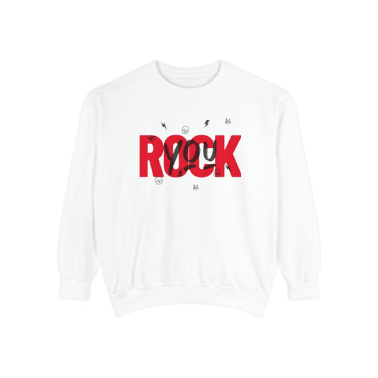 Rock 'n' Roll Revival, Retro Rocker, Classic Rock, Edgy Elegance, Rock Star Chic, Urban Rocker, Rebellious Comfort, Garment-Dyed Sweatshirt