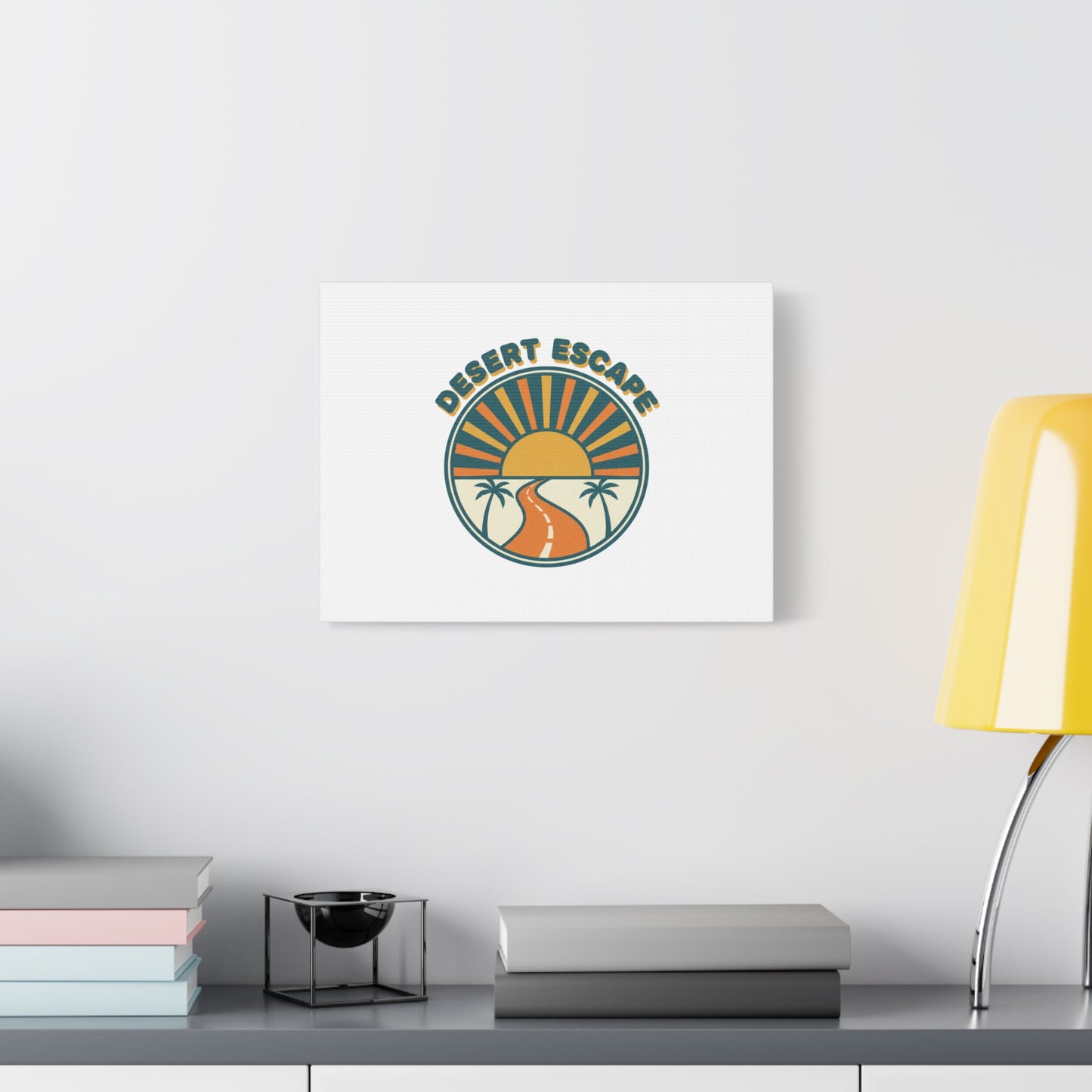 Desert Escape Sunset Canvas | 70s Sunset Retro Palm Poster