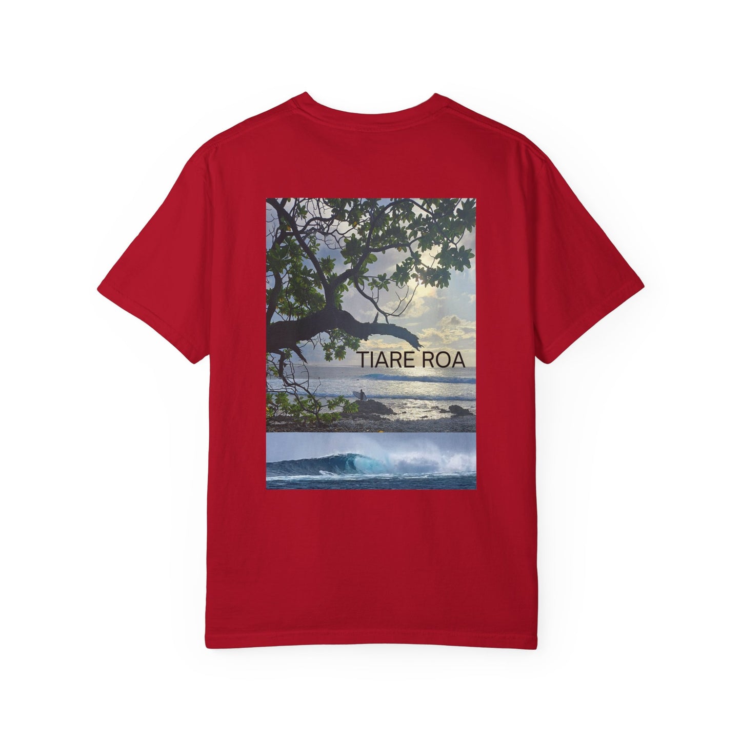 Tiare Roa Surf Spot T-shirt, Ocean Lover Beach Tee, Coastal Wave Graphic Shirt, Unisex Garment-Dyed Top, Vacation Souvenir Apparel