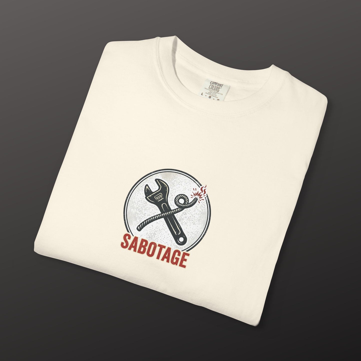 Sabotage Wrench Logo T-Shirt — Mechanic Tools Graphic Tee