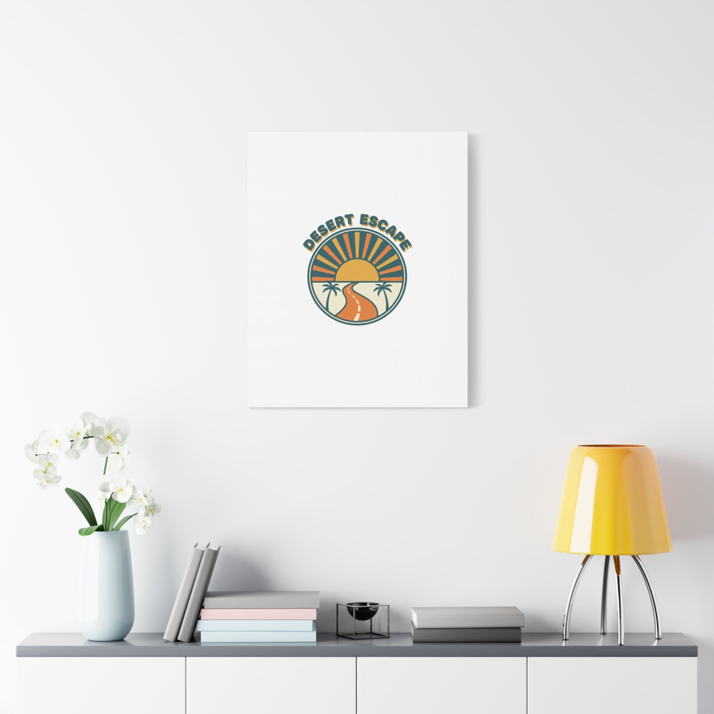 Desert Escape Sunset Canvas | 70s Sunset Retro Palm Poster