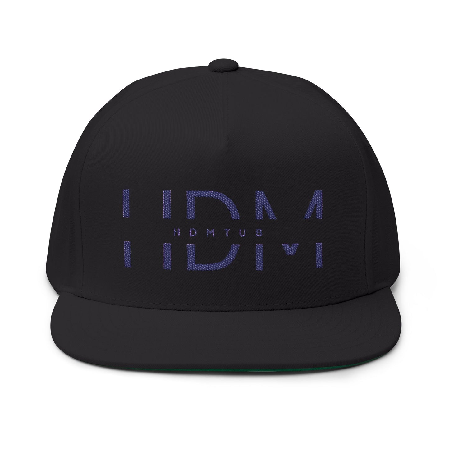 Embroidered Flat Bill Cap - HDMTub Design, Hat, Baseball Cap, Snapback, Hip Hop Cap, Accessories, Streetwear