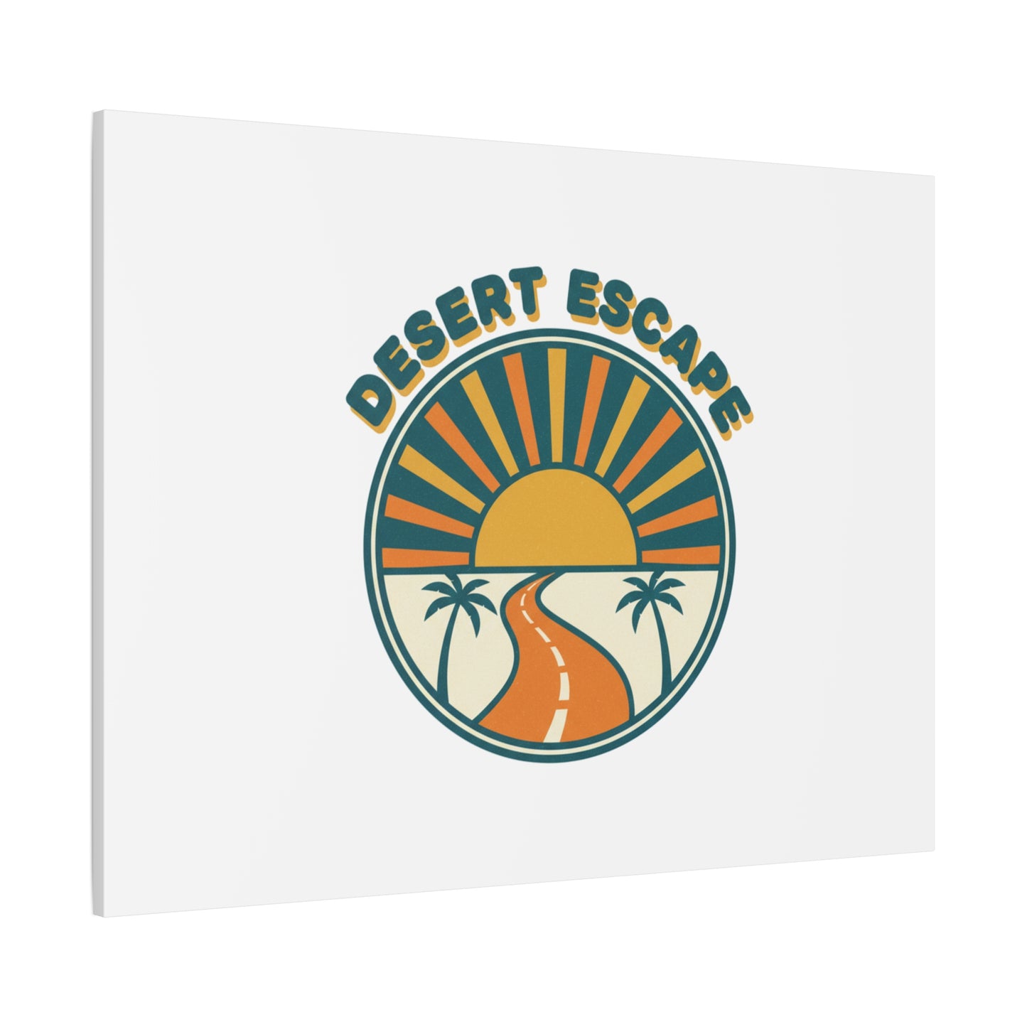Desert Escape Sunset Canvas | 70s Sunset Retro Palm Poster