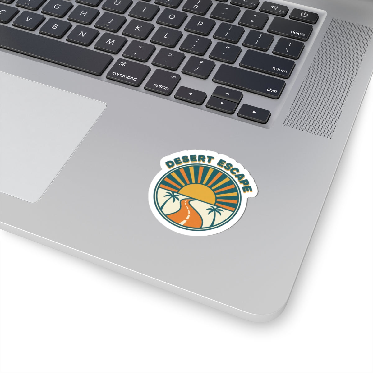 Desert Escape Sticker | 1970s Sunset, Retro Palm Road Decal