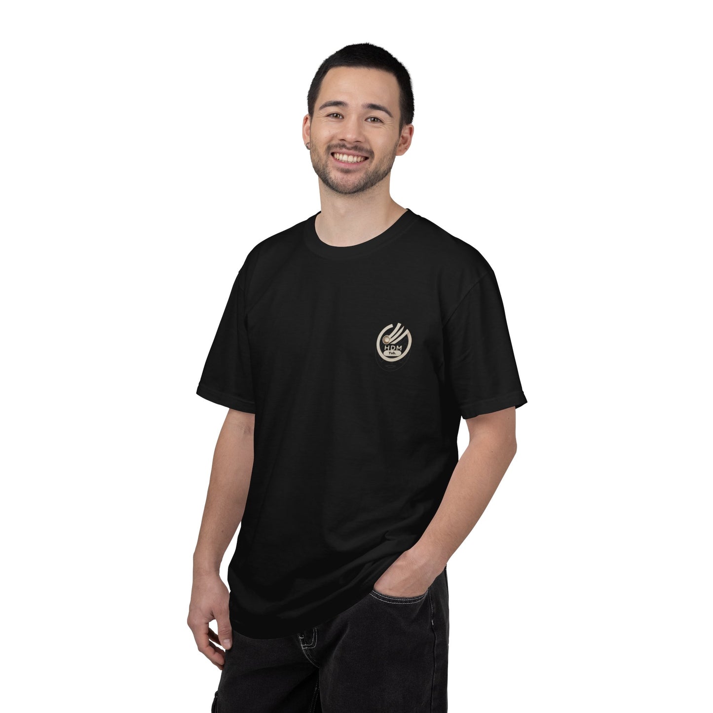 Minimalist 'OK' Hand Logo T-Shirt — Subtle Chest Pocket Graphic