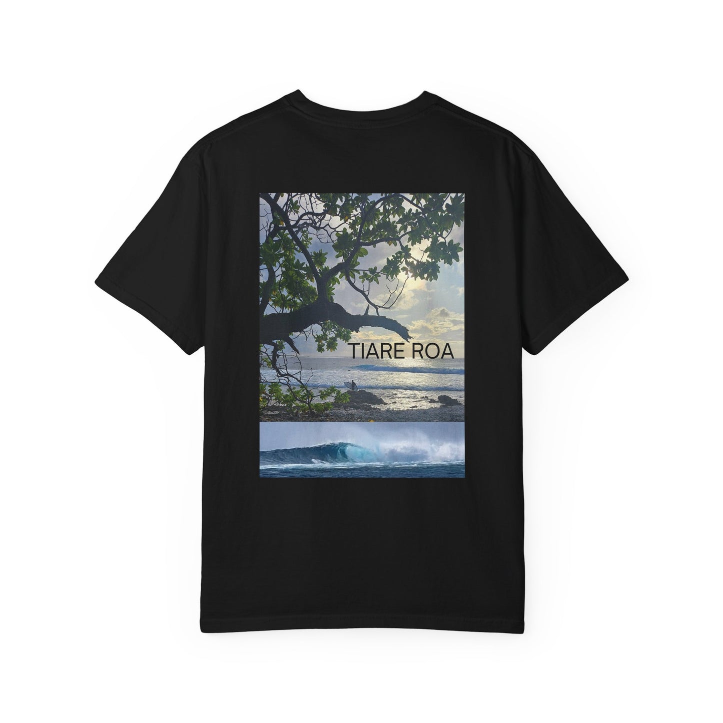 Tiare Roa Surf Spot T-shirt, Ocean Lover Beach Tee, Coastal Wave Graphic Shirt, Unisex Garment-Dyed Top, Vacation Souvenir Apparel